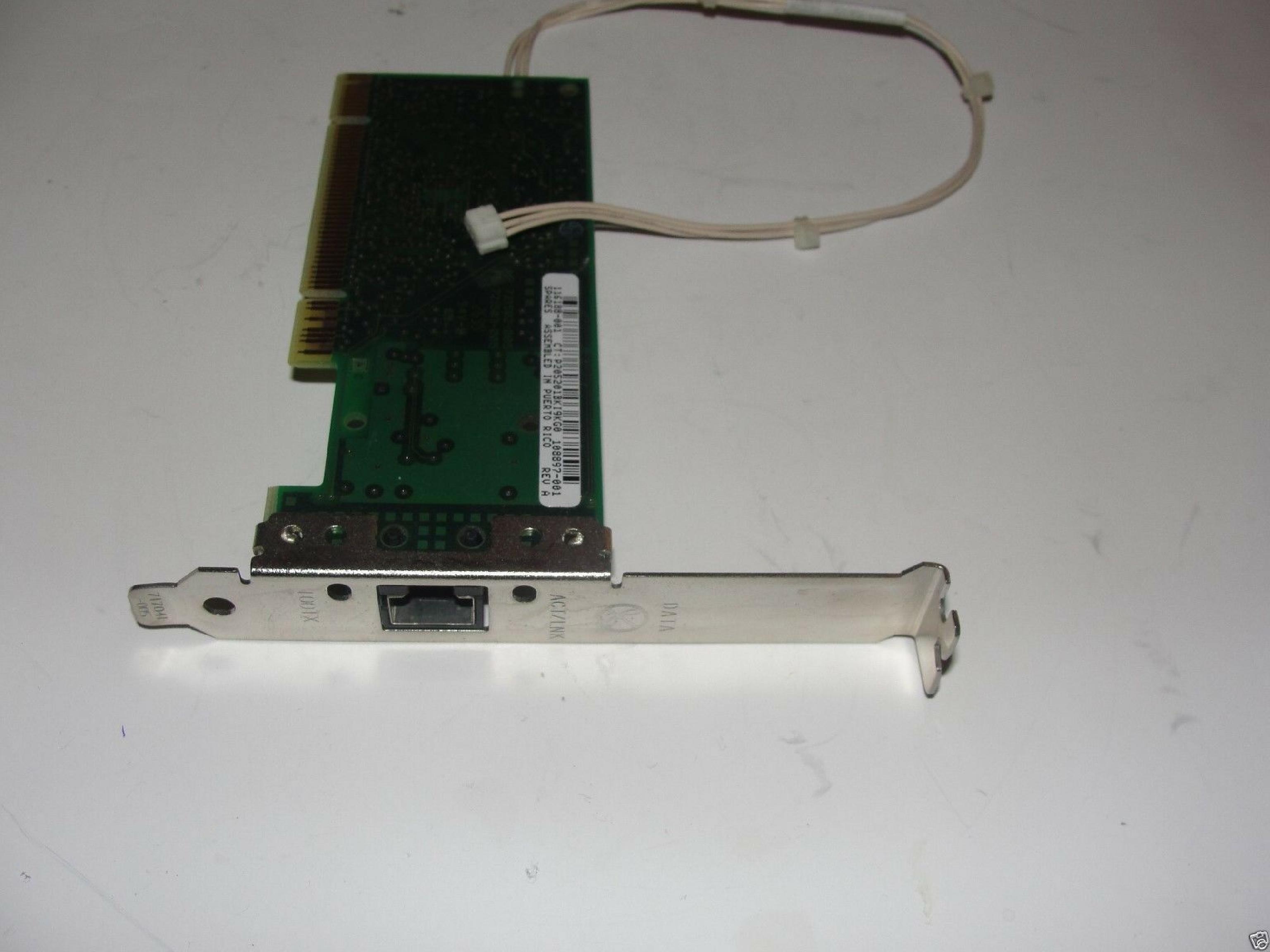 COMPAQ / HEWLETT PACKARD / HP 108897-001 PCI 10/100 BASE TX LAN NETWORK CARD