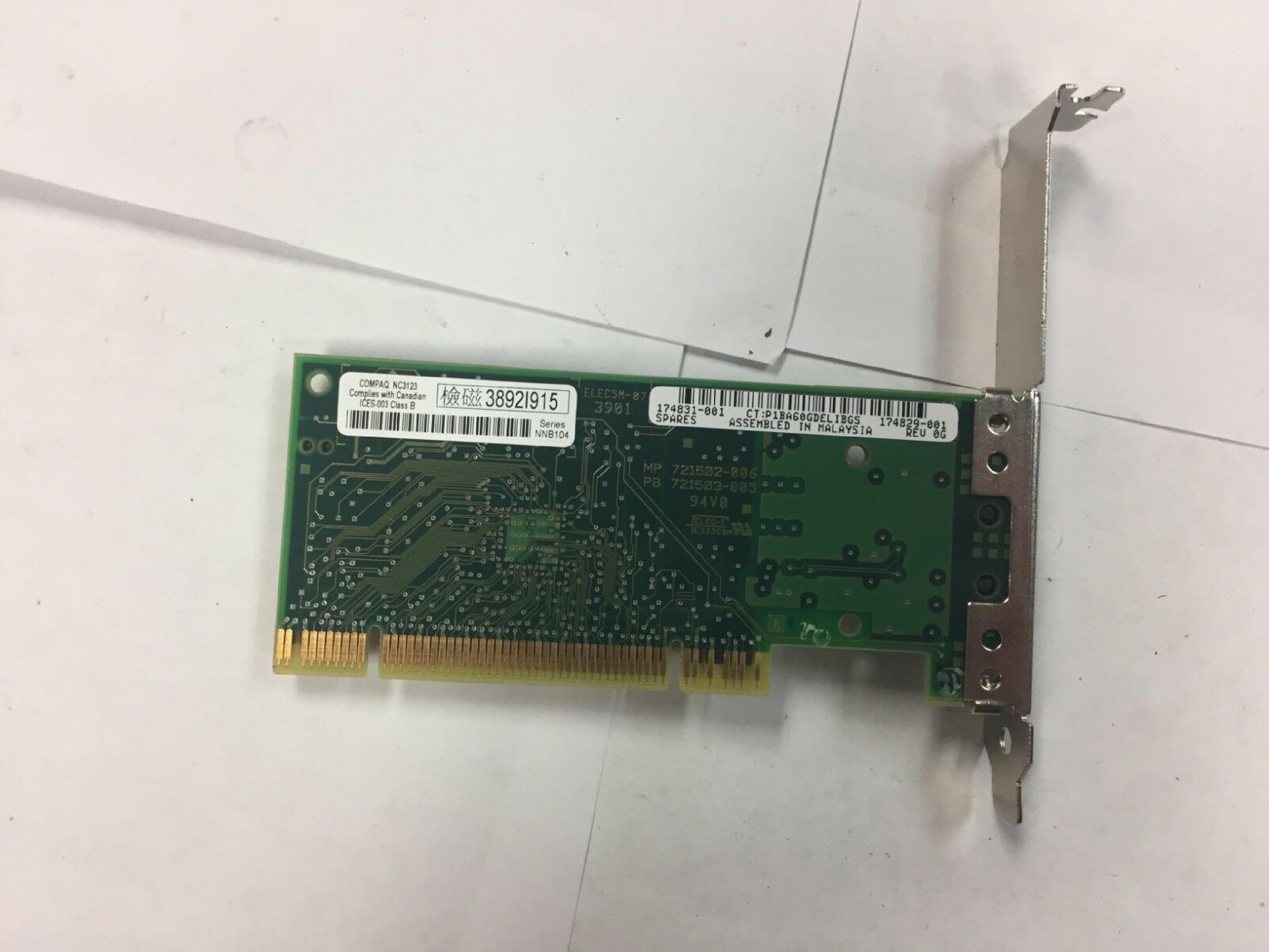 COMPAQ / HEWLETT PACKARD / HP 174829-001 PCI 10/100 BASE TX LAN NETWORK CARD