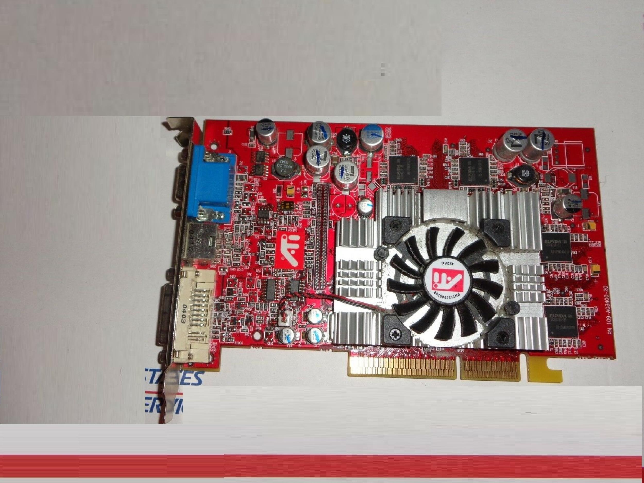 ATI 109-A03400-20 RADEON 9600XT 128MB DVI S-VIDEO VGA