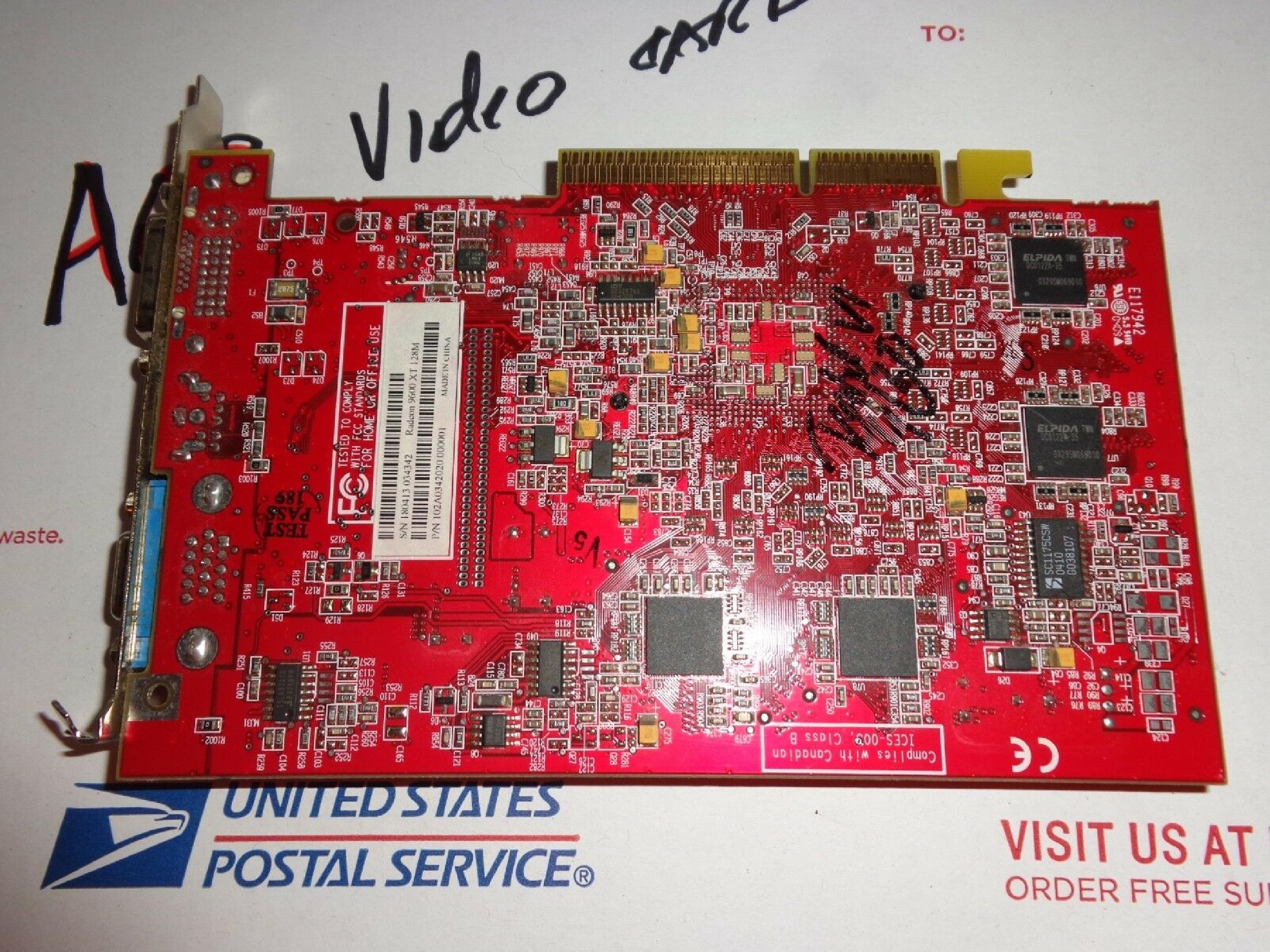 ATI 109-A03400-20 RADEON 9600XT 128MB DVI S-VIDEO VGA