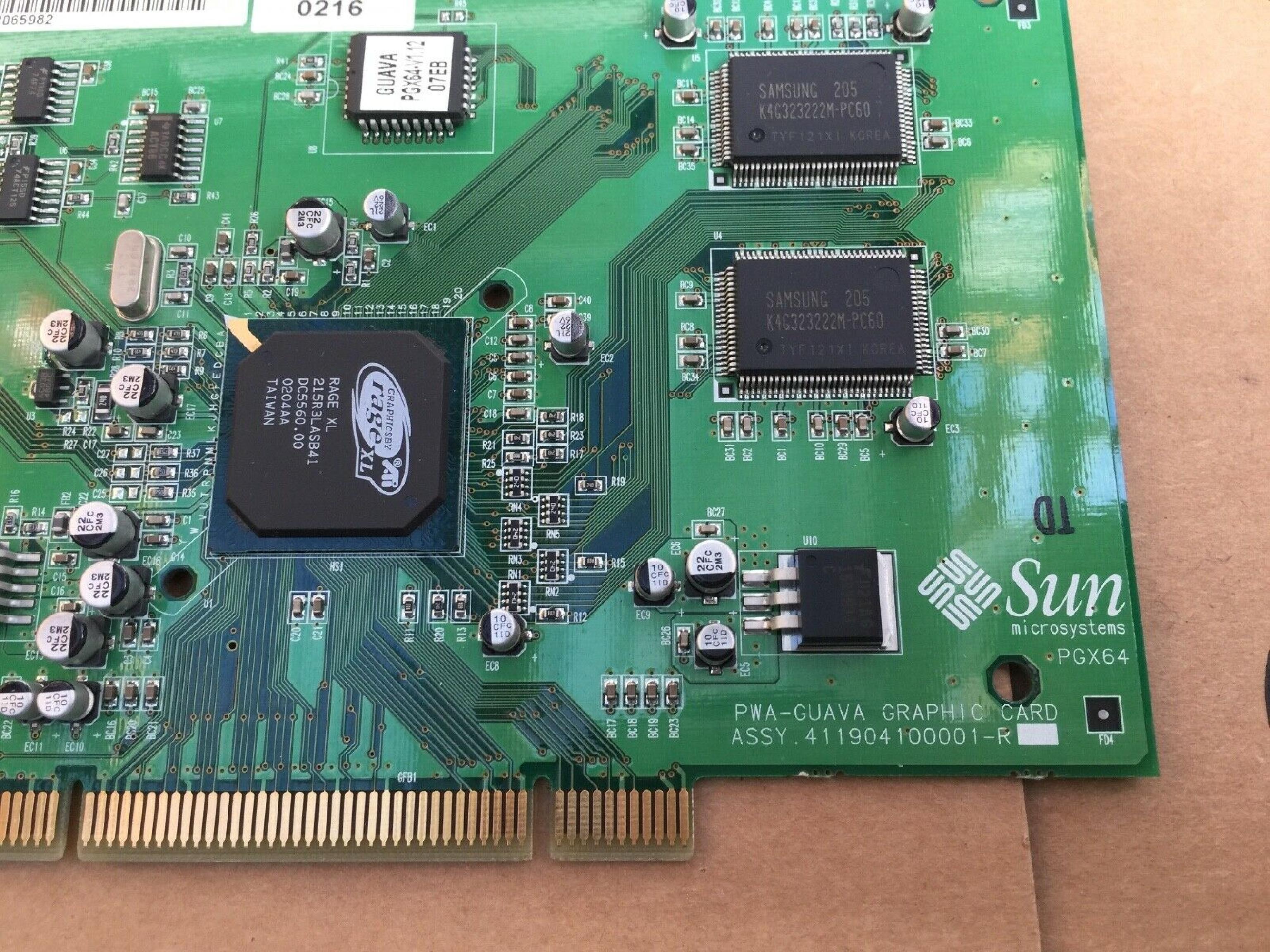 SUN MICROSYSTEMS / ATI PGX64 8MB PCI VIDEO CARD WITH VGA OUTPUT RAGE XL SUN