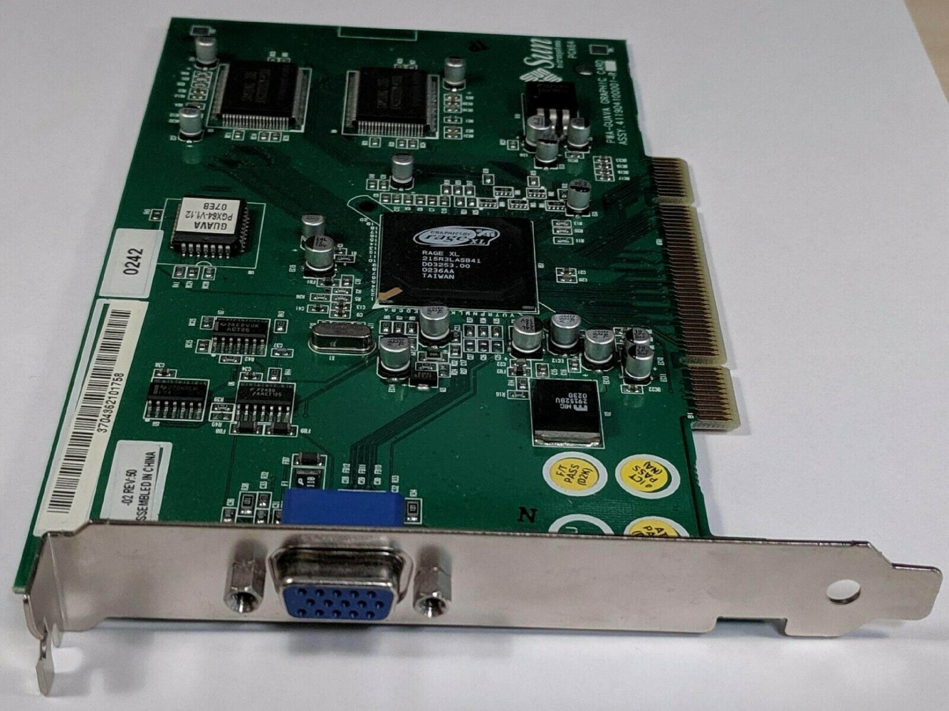 SUN MICROSYSTEMS / ATI PGX64 8MB PCI VIDEO CARD WITH VGA OUTPUT RAGE XL SUN