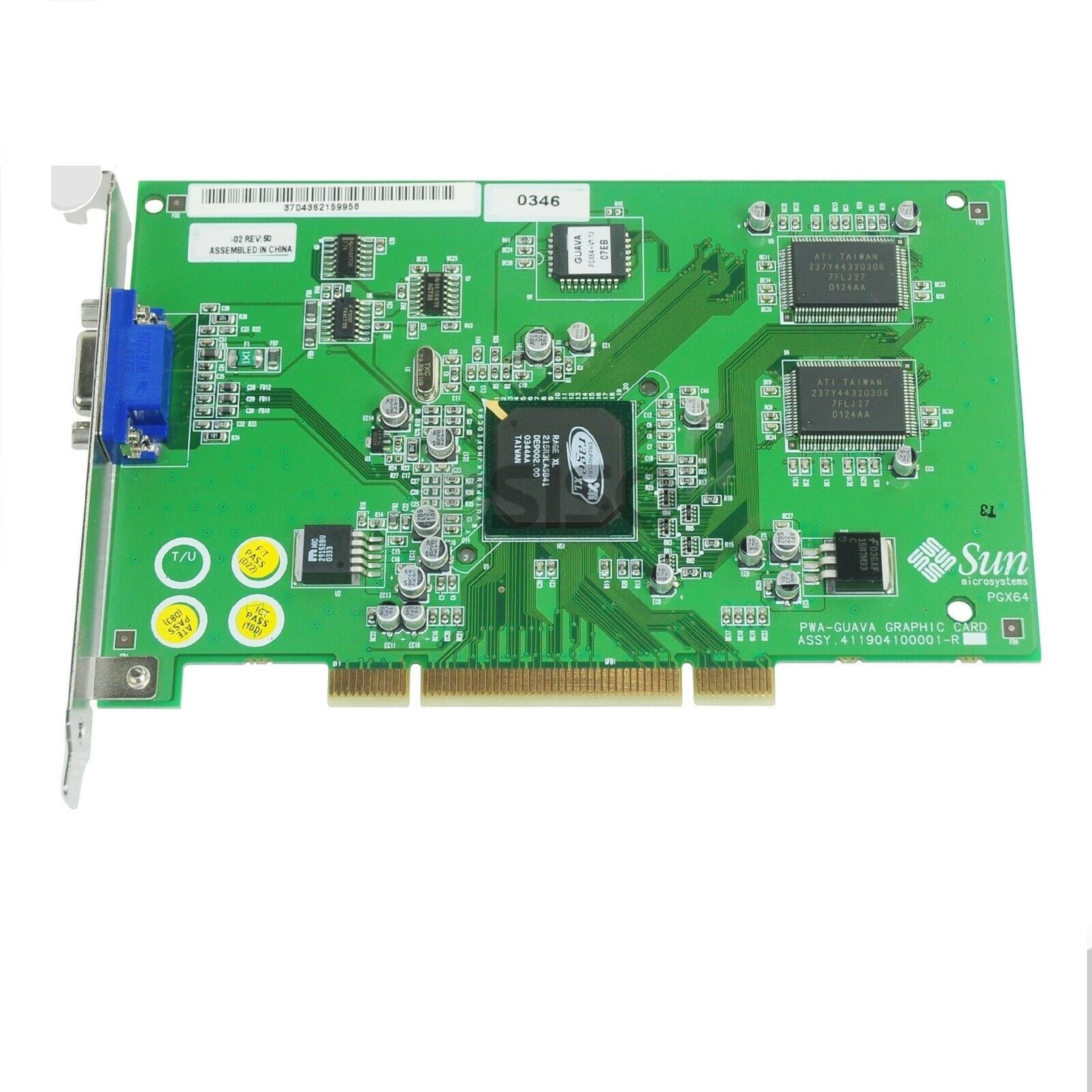 SUN MICROSYSTEMS / ATI PGX64 8MB PCI VIDEO CARD WITH VGA OUTPUT RAGE XL SUN