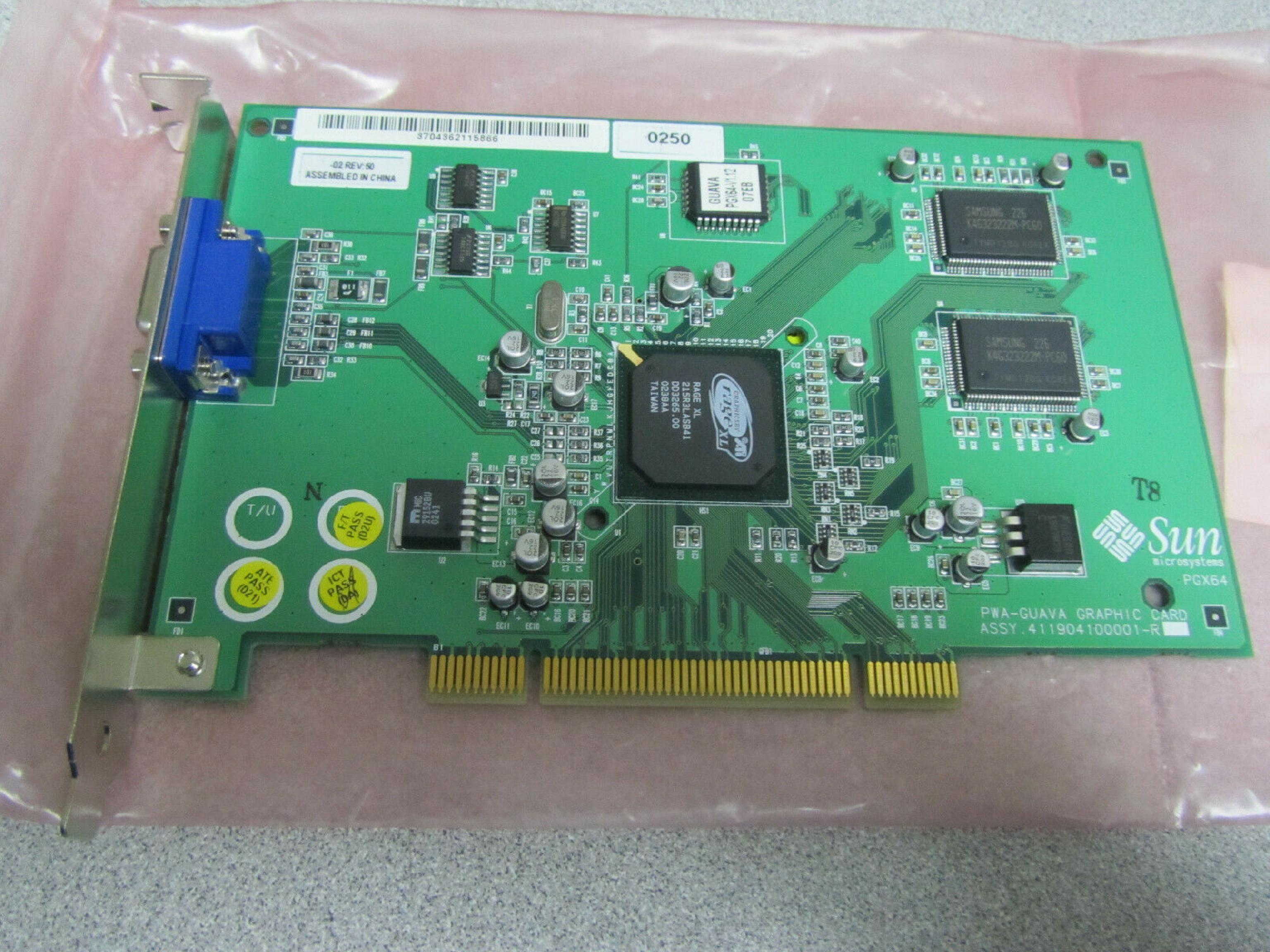 SUN MICROSYSTEMS / ATI PWA-GUAVA 8MB PCI VIDEO CARD WITH VGA OUTPUT RAGE XL SUN