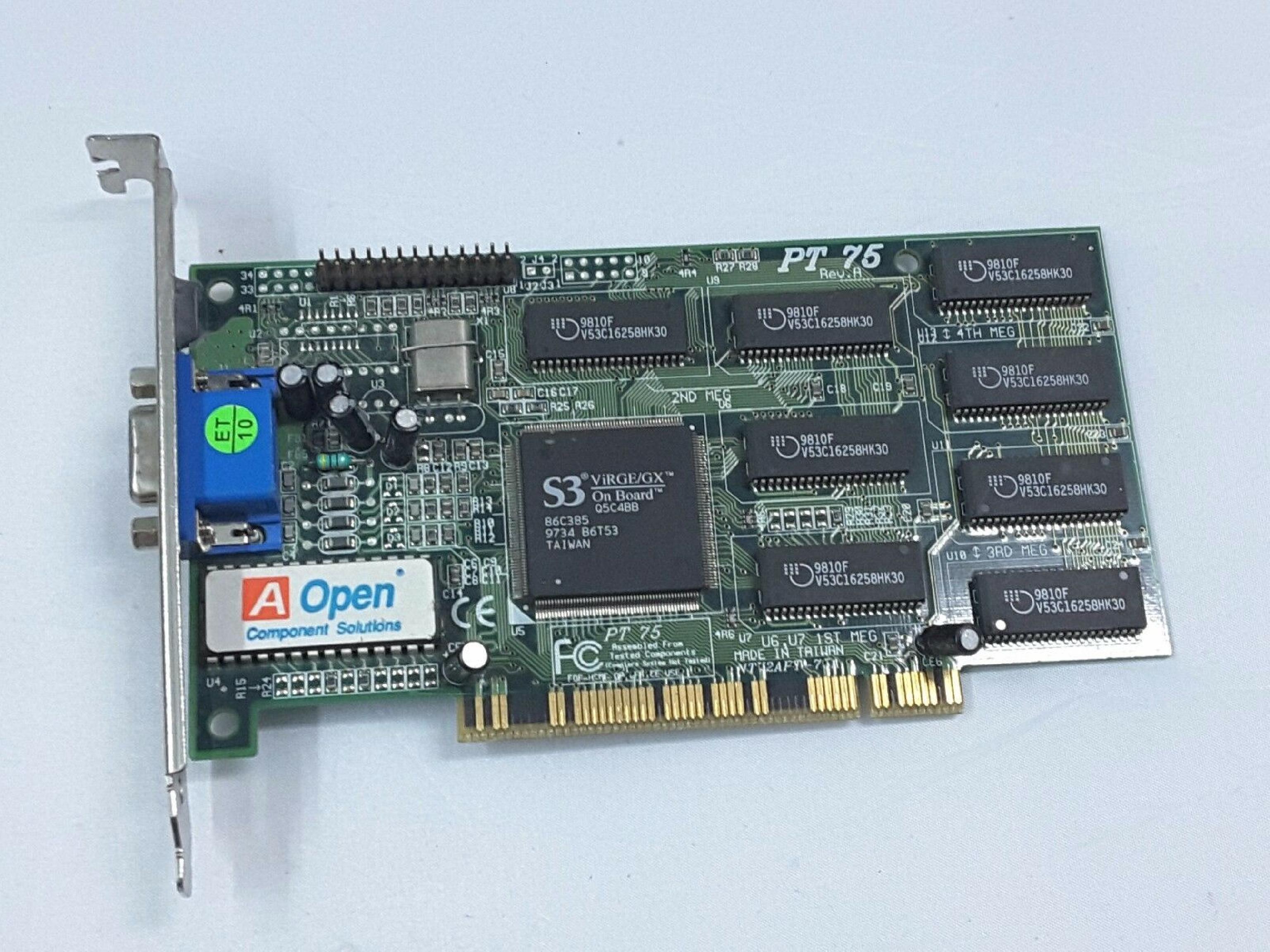 ACER / AOPEN PT 75 PCI VIDEO CARD S3 VIRGE/DX 86C375 VGA