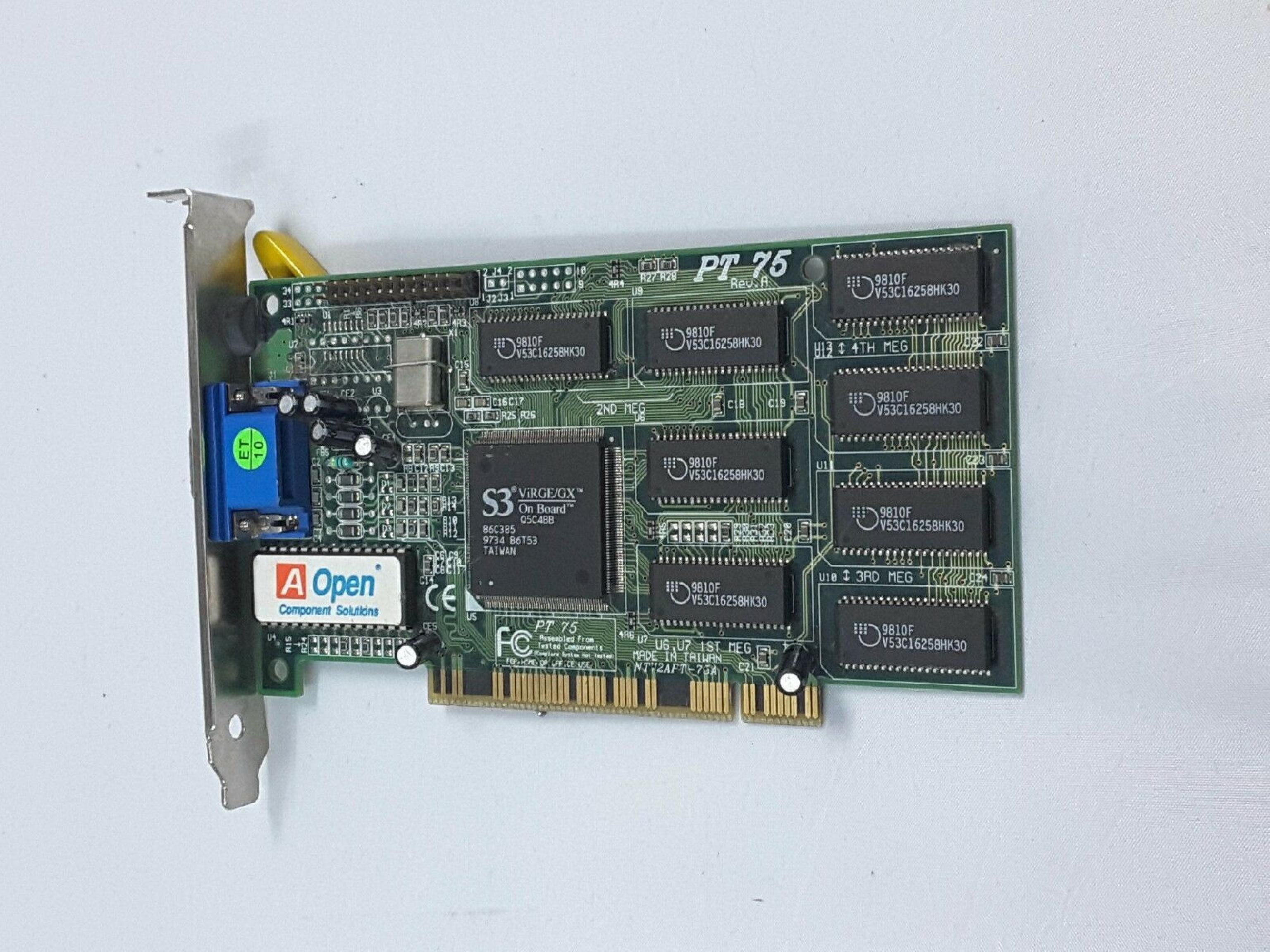 ACER / AOPEN PT 75 PCI VIDEO CARD S3 VIRGE/DX 86C375 VGA