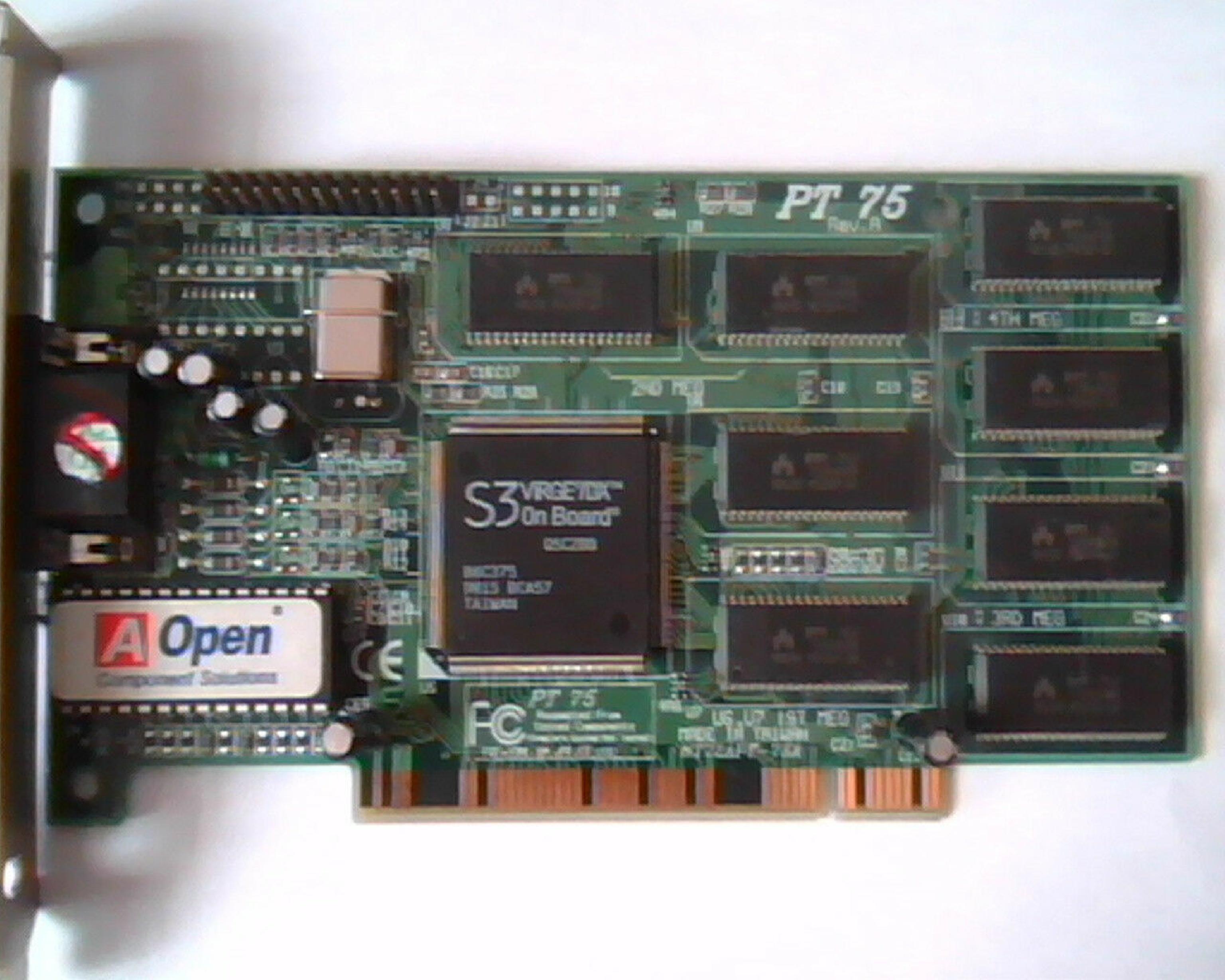 ACER / AOPEN PT 75 PCI VIDEO CARD S3 VIRGE/DX 86C375 VGA