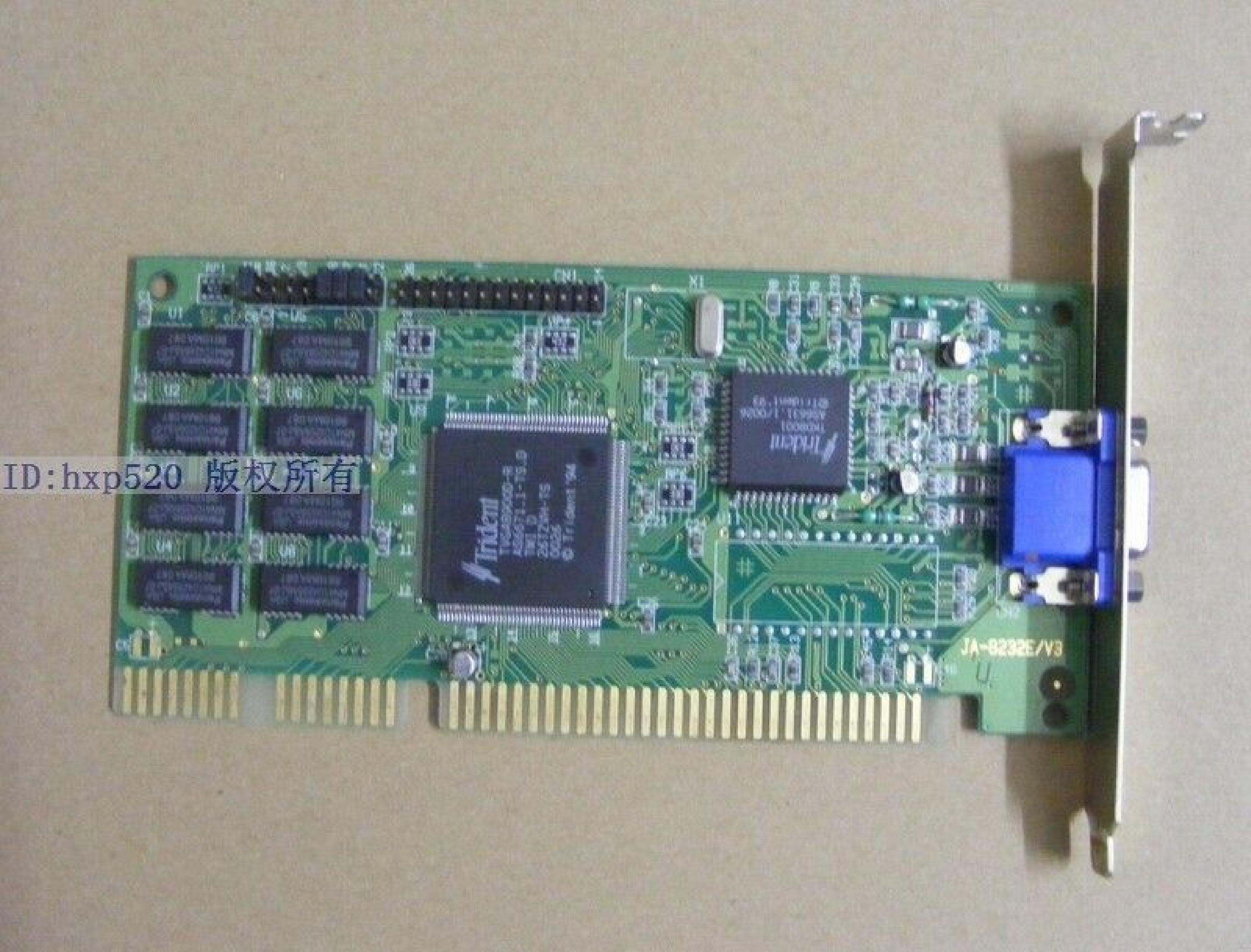 JATON / TRIDENT MICROSYSTEMS KY2-JAX-TVGA8900 ISA VIDEO CARD WITH VGA OUTPUT 16BIT TRIDENT TVGA8900D 1MB