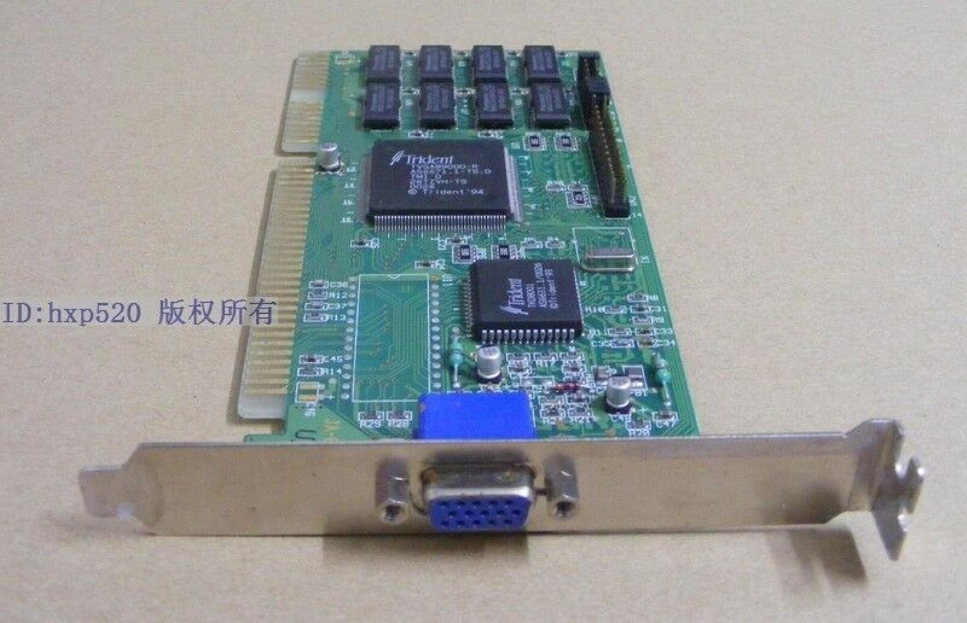 JATON / TRIDENT MICROSYSTEMS KY2-JAX-TVGA8900 ISA VIDEO CARD WITH VGA OUTPUT 16BIT TRIDENT TVGA8900D 1MB