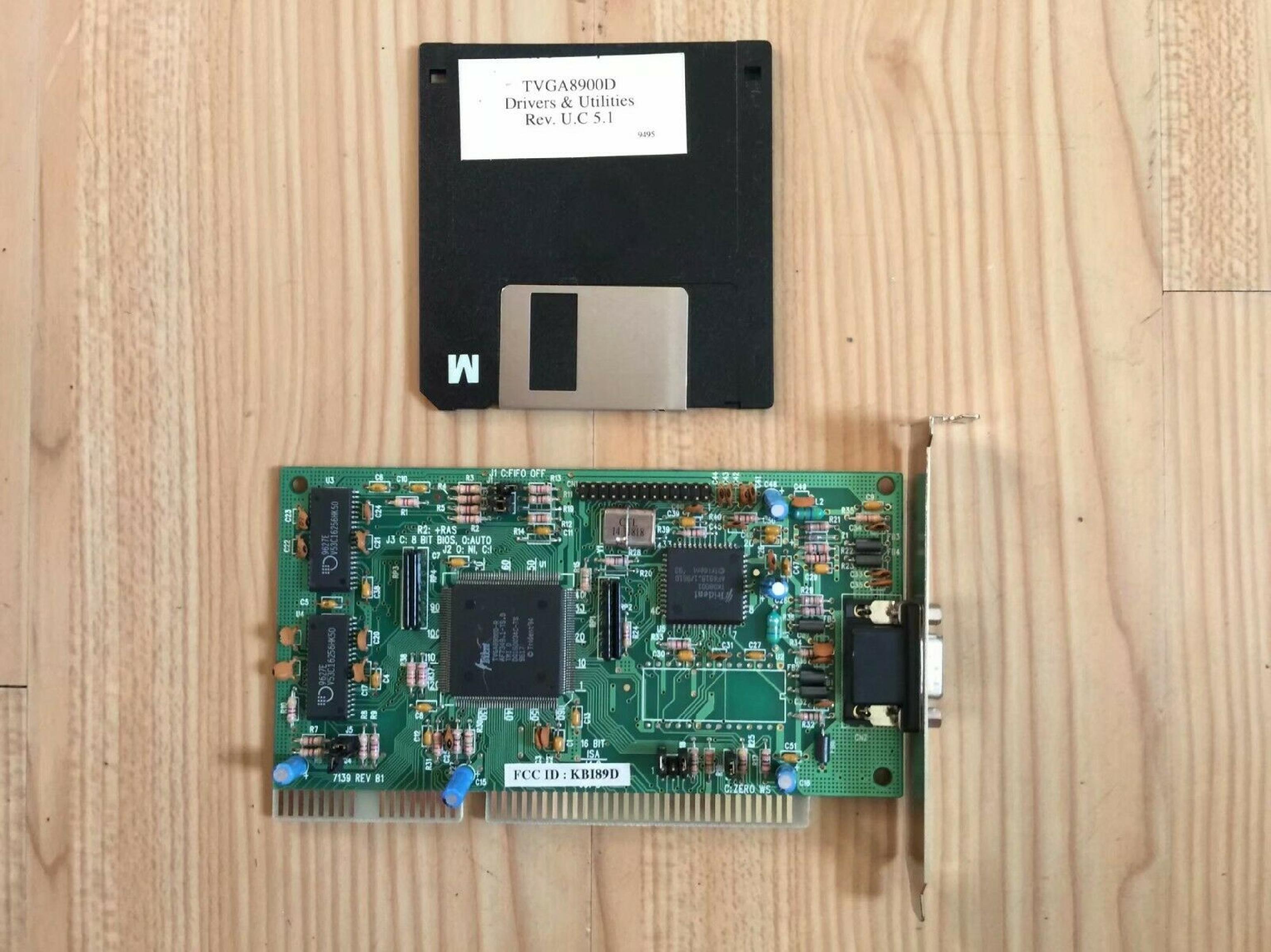 TRIDENT MICROSYSTEMS TVGA8900D-R PROCESSOR FOR ISA VIDEO CARD WITH VGA OUTPUT 1MB