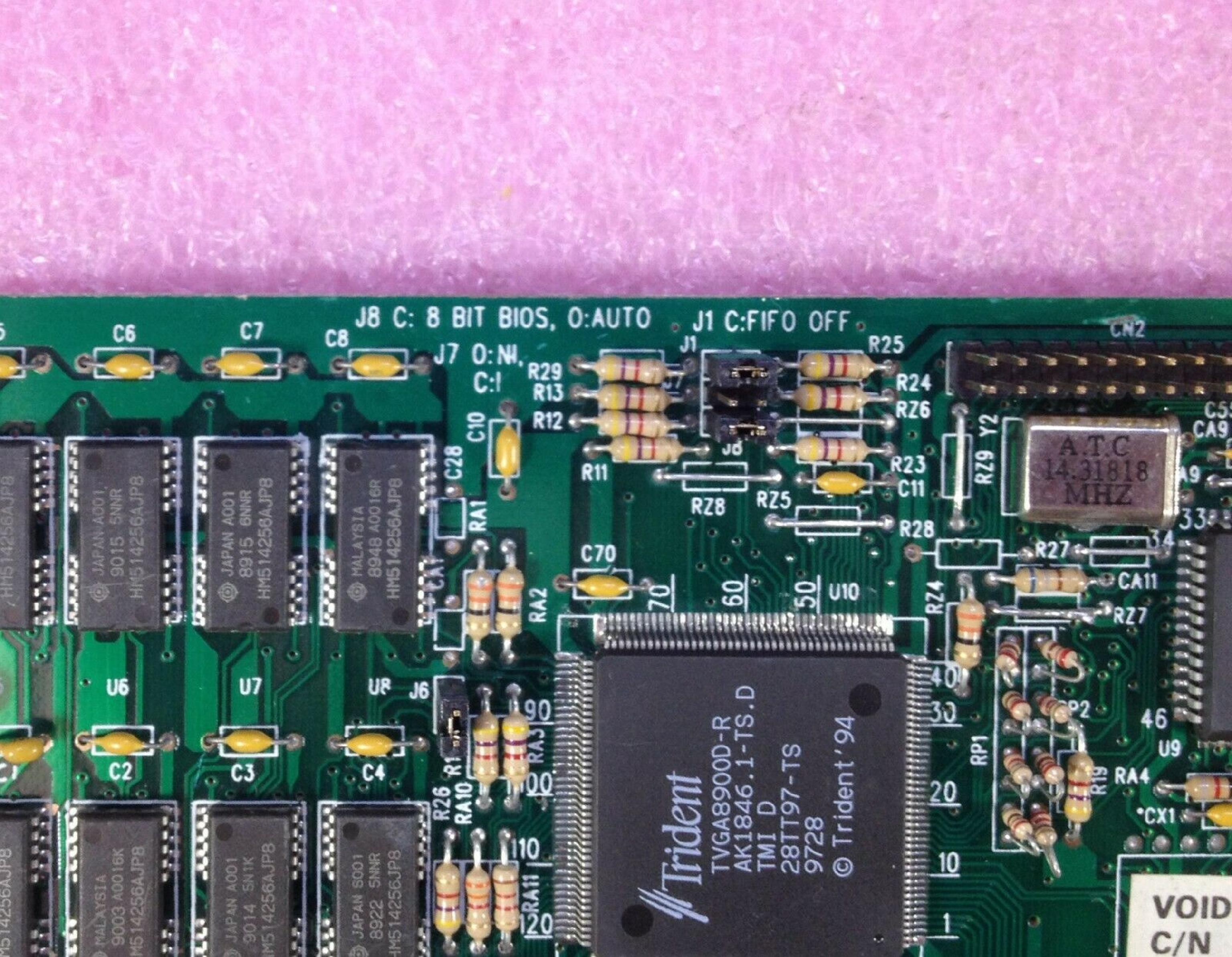 TRIDENT MICROSYSTEMS TVGA8900D-R PROCESSOR FOR ISA VIDEO CARD WITH VGA OUTPUT 1MB