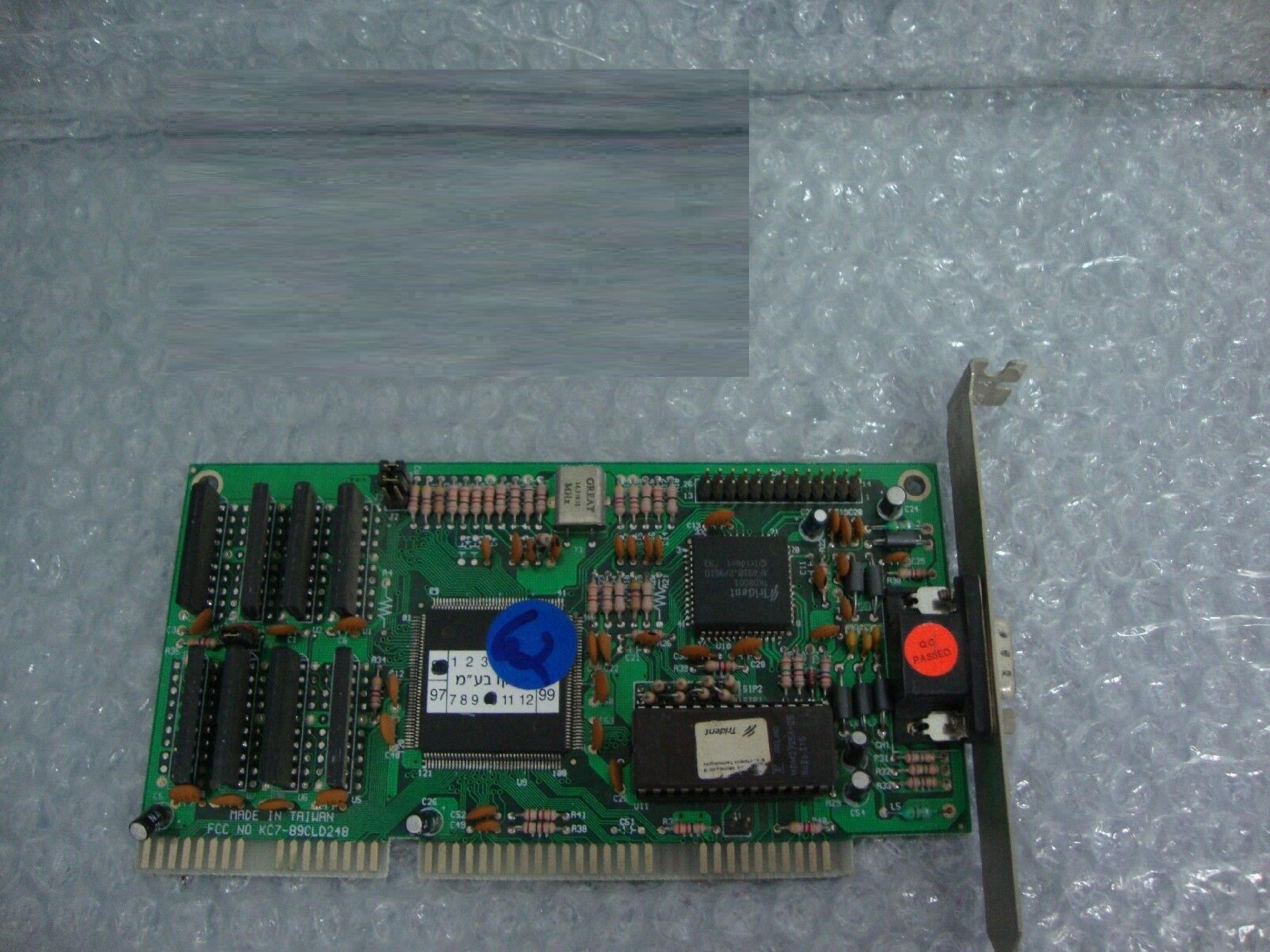 TRIDENT MICROSYSTEMS KC7-89CLD248 ISA VGA WITH TVGA8900D-R