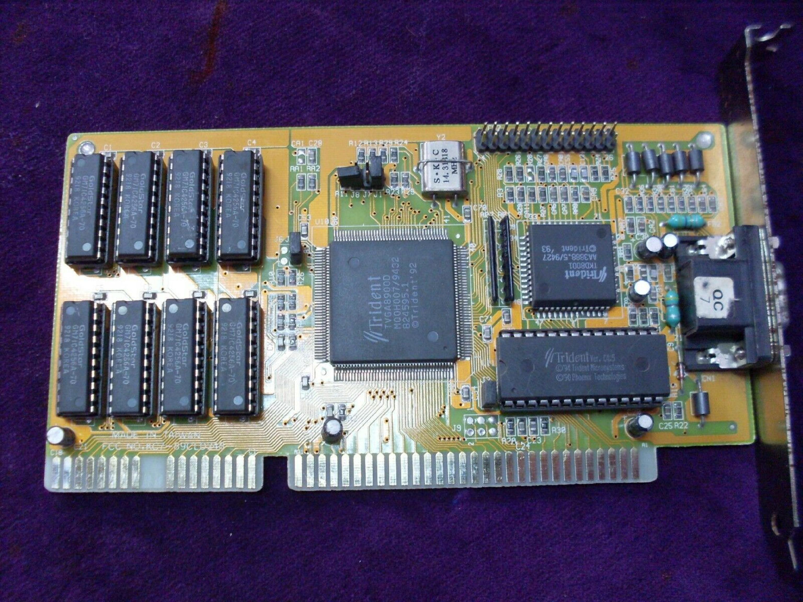 TRIDENT MICROSYSTEMS KC7-89CLD248 ISA VGA WITH TVGA8900D-R