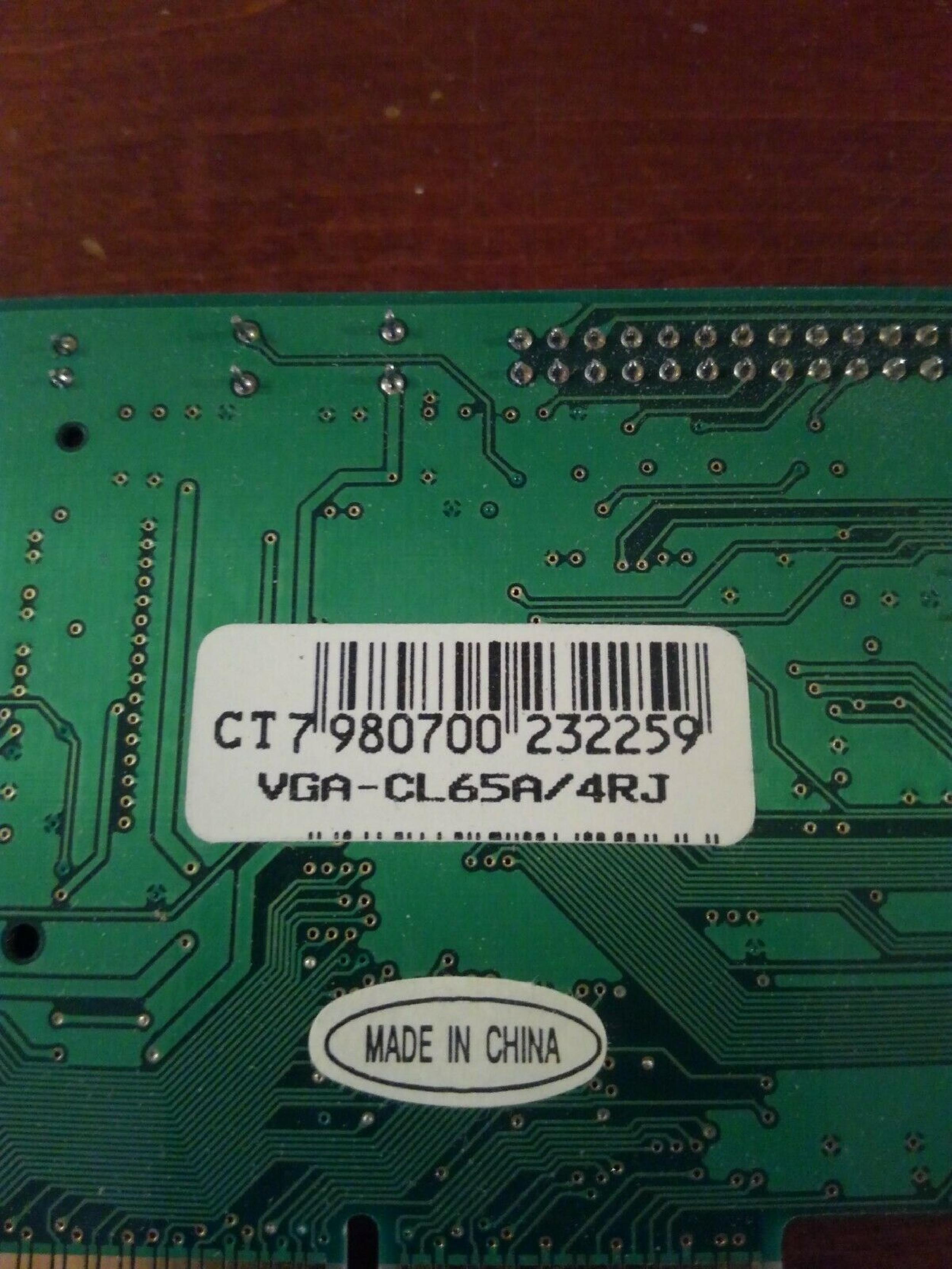 CIRRUS LOGIC VGA-CL65A/4RJ LOGIC AGP VIDEO CARD WITH VGA OUTPUT ISA