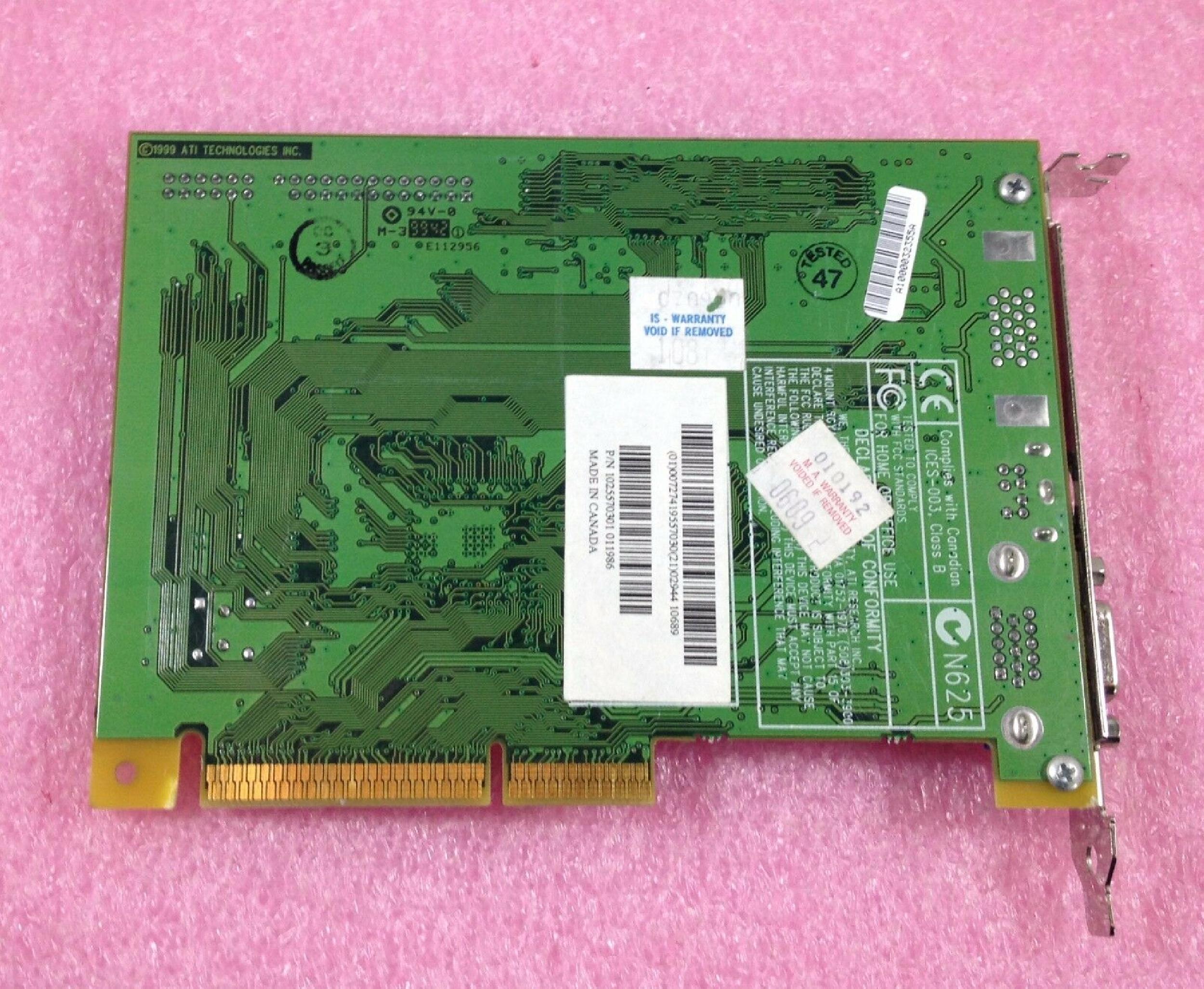 ATI 109-55700-01 8MB AGP VIDEO CARD WITH VGA OUTPUT