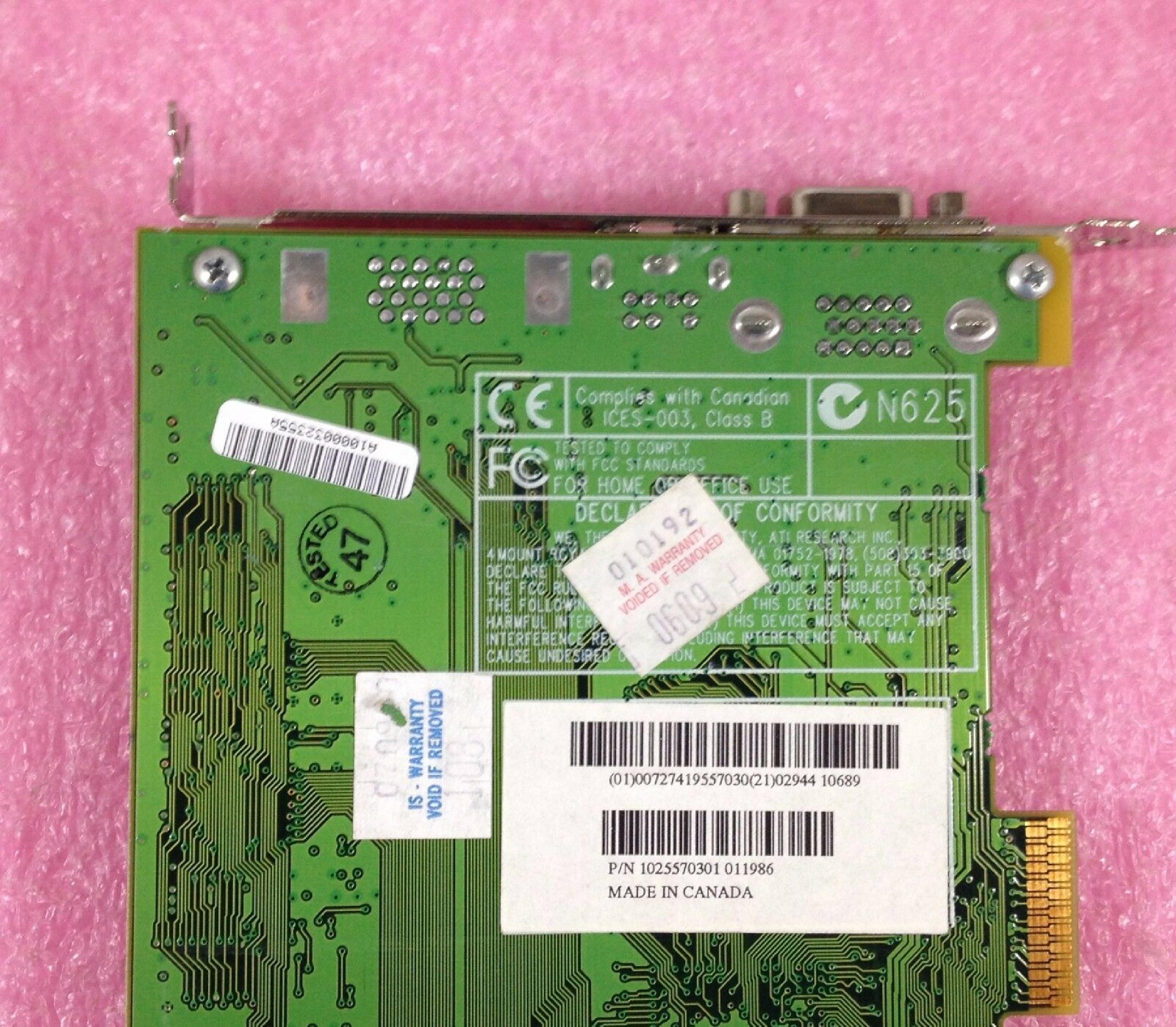 ATI 109-55700-01 8MB AGP VIDEO CARD WITH VGA OUTPUT