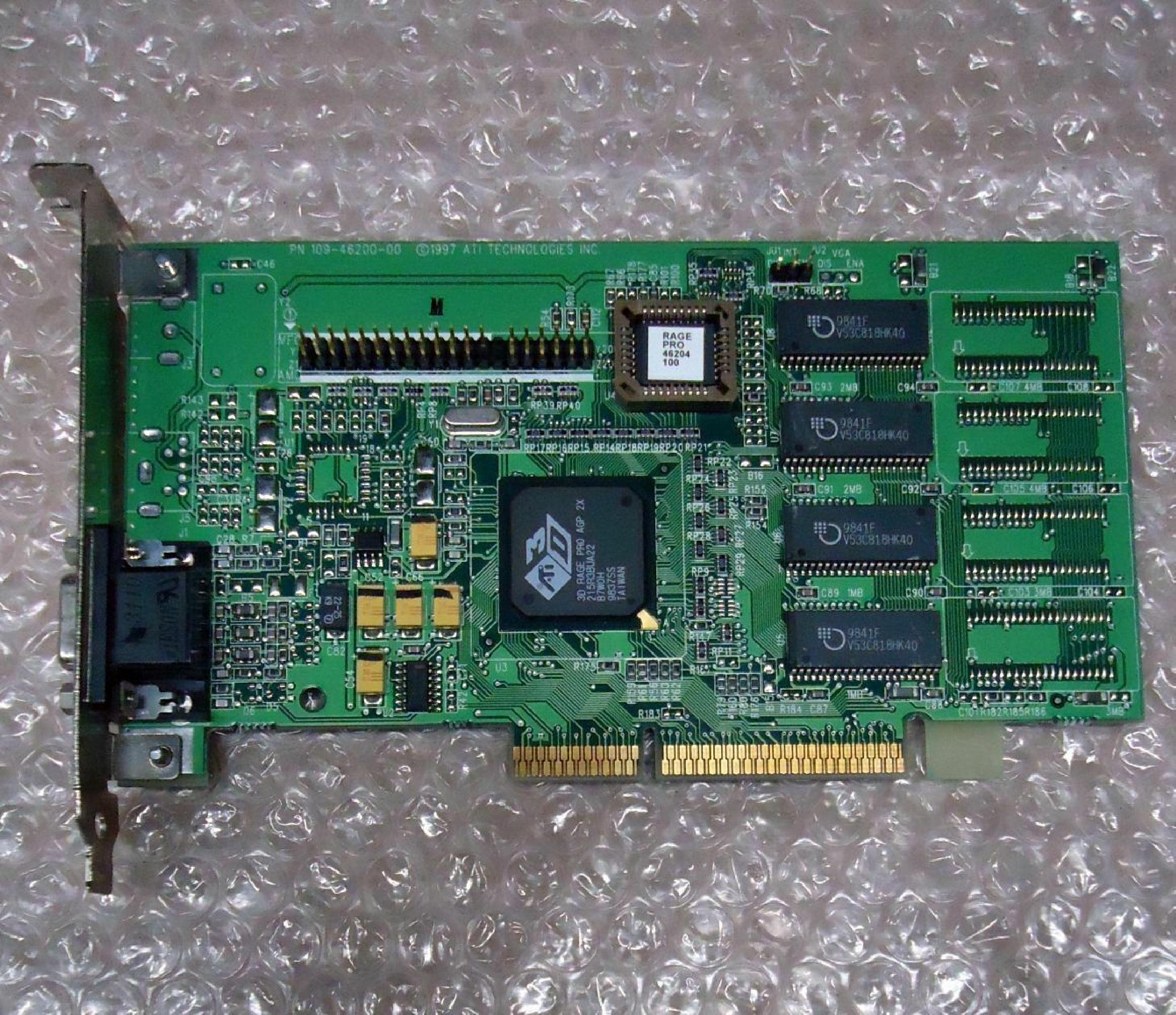 ATI 109-46200-00 4MB AGP VIDEO CARD WITH VGA OUTPUT