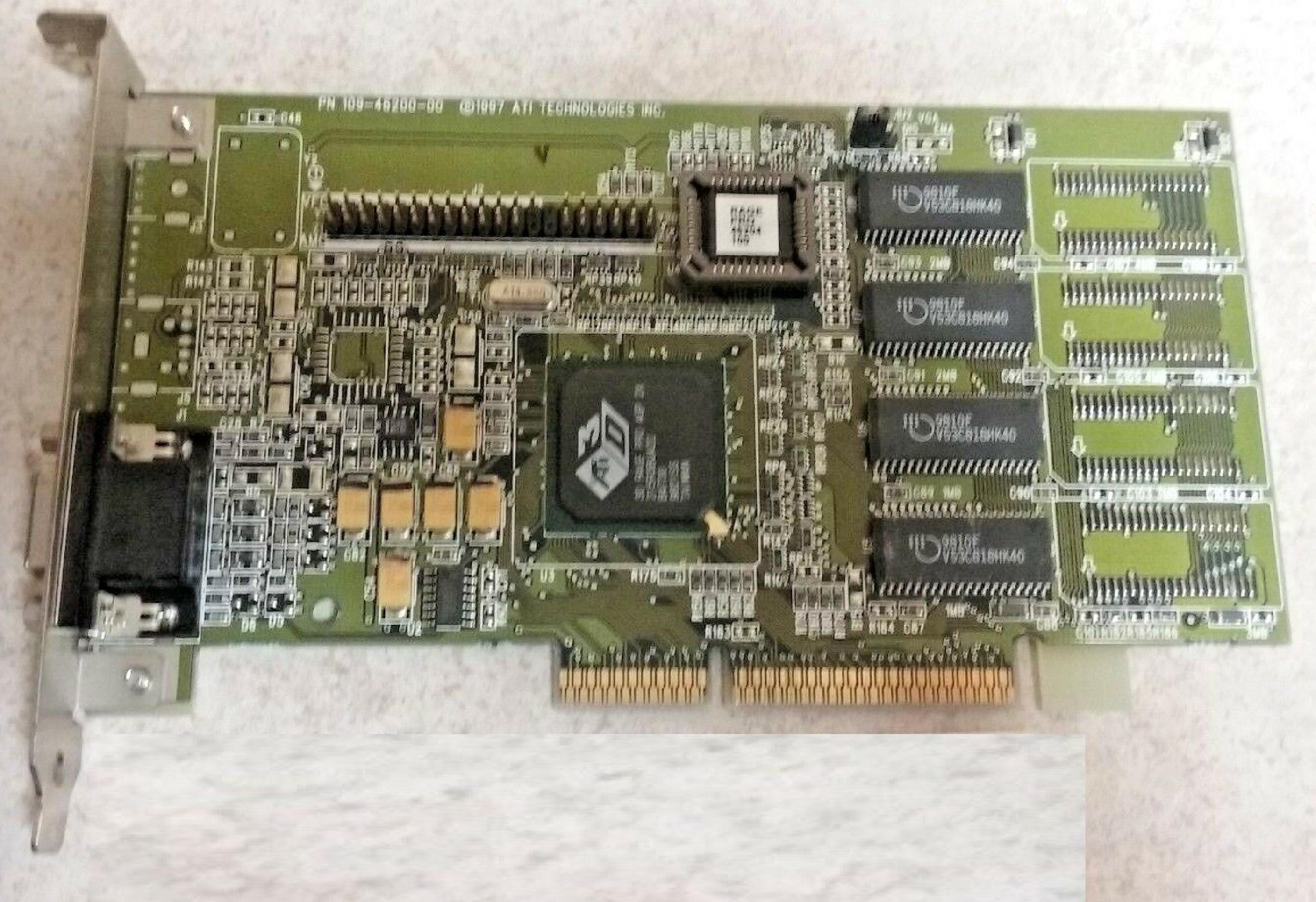 ATI 109-46200-00 4MB AGP VIDEO CARD WITH VGA OUTPUT