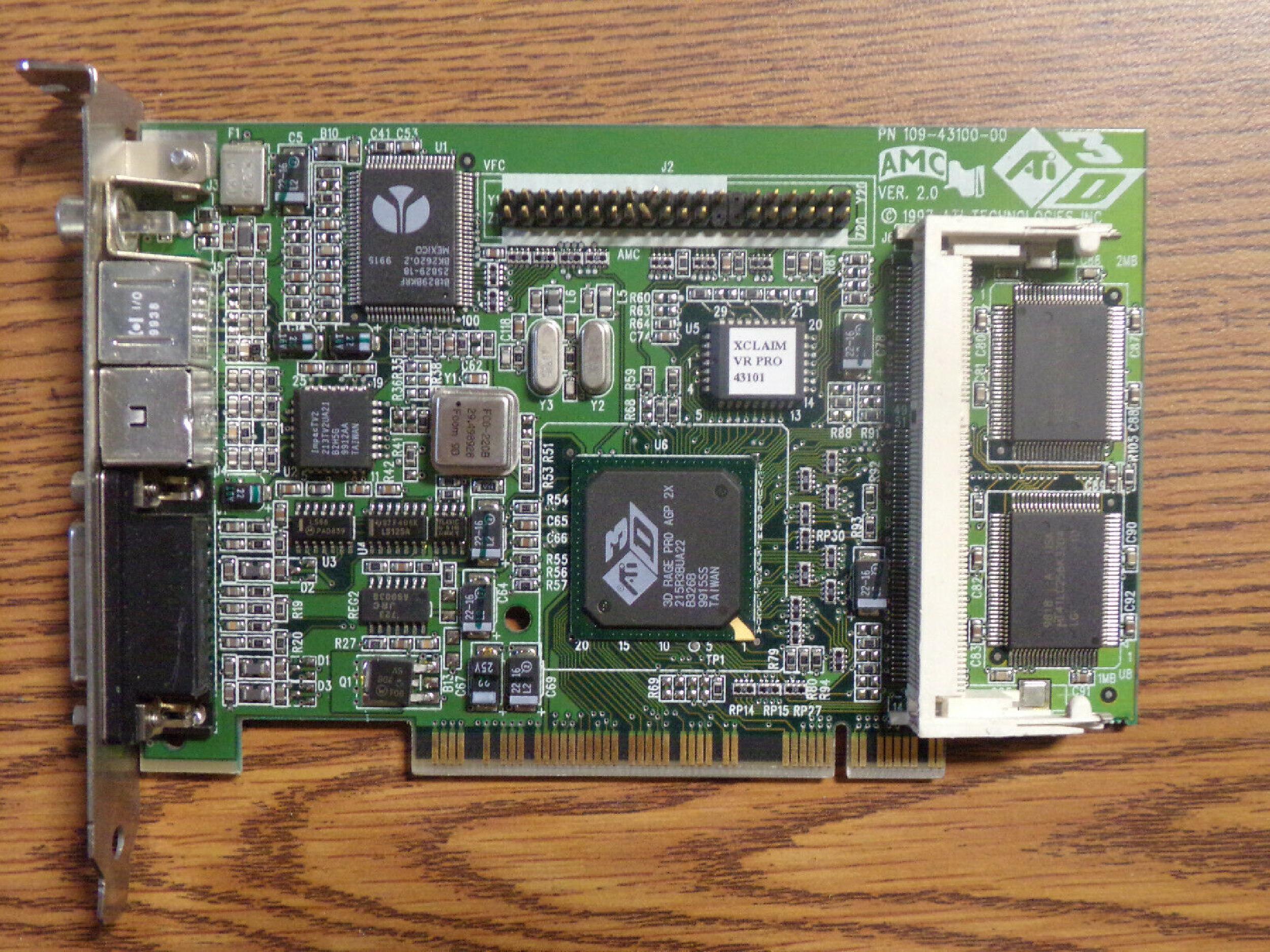 ATI 109-43100-00 4MB PCI VIDEO CARD WITH VGA OUTPUT