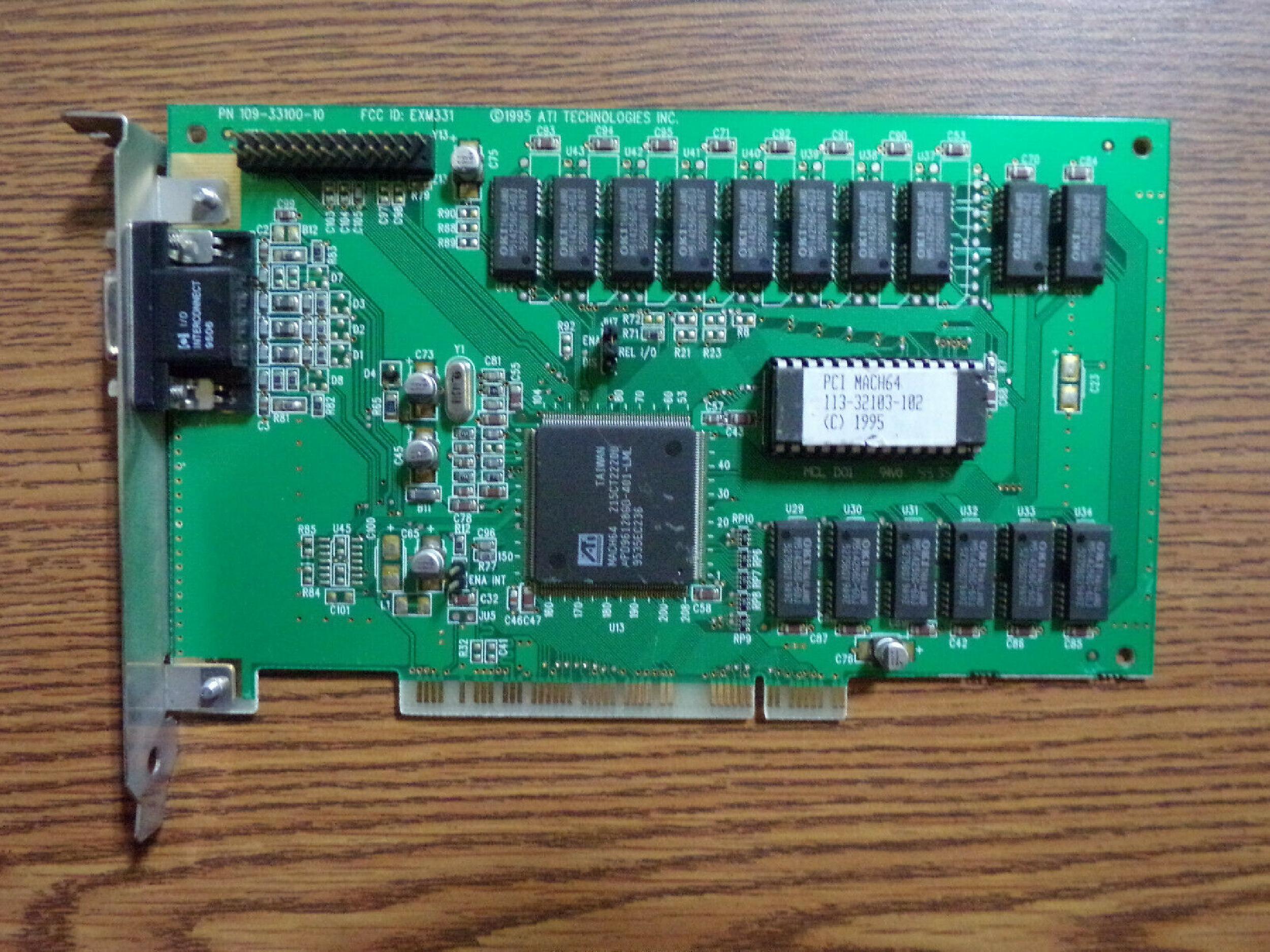ATI 109-33100-10 2MB PCI VIDEO CARD WITH VGA OUTPUT MACH64