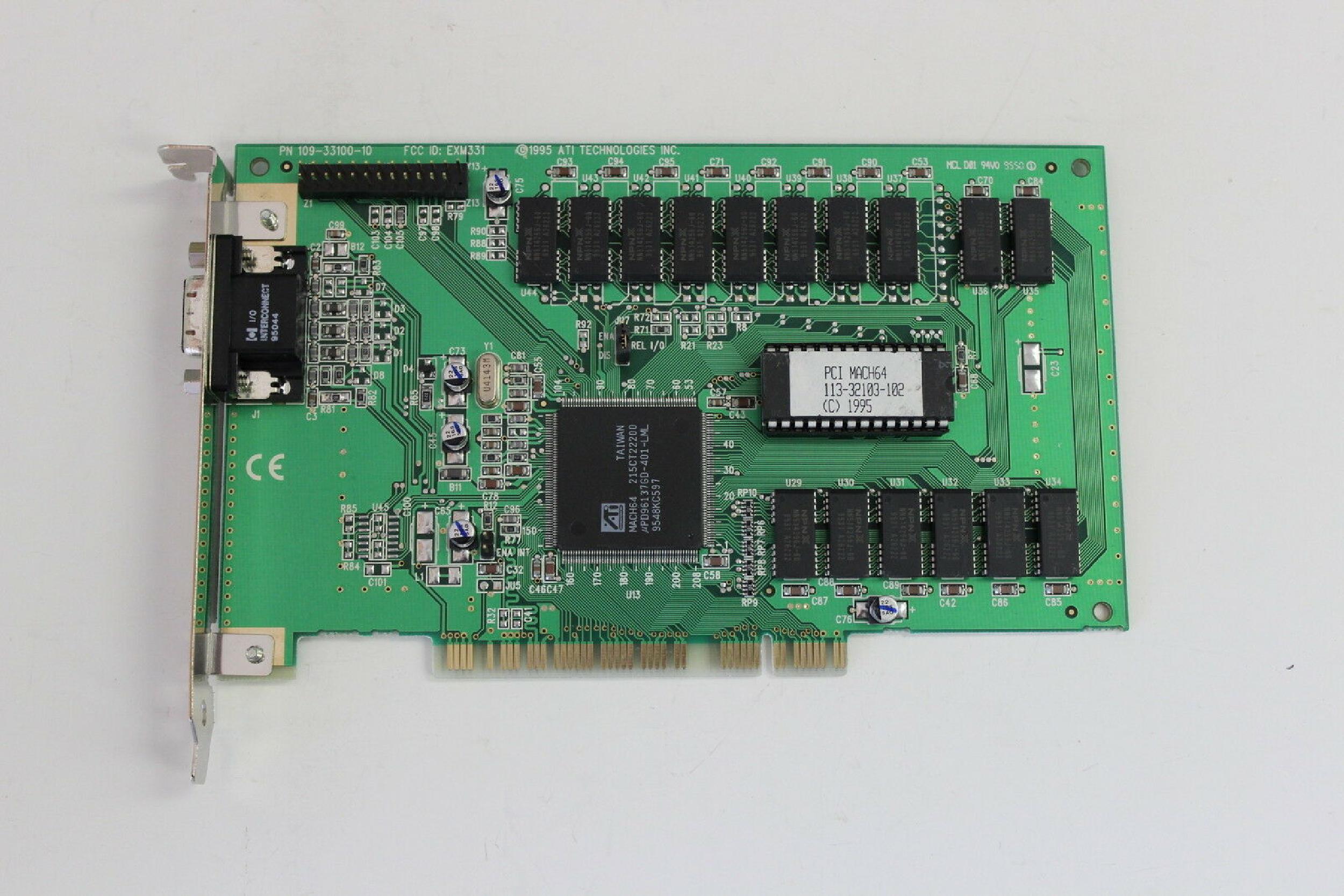 ATI 109-33100-10 2MB PCI VIDEO CARD WITH VGA OUTPUT MACH64