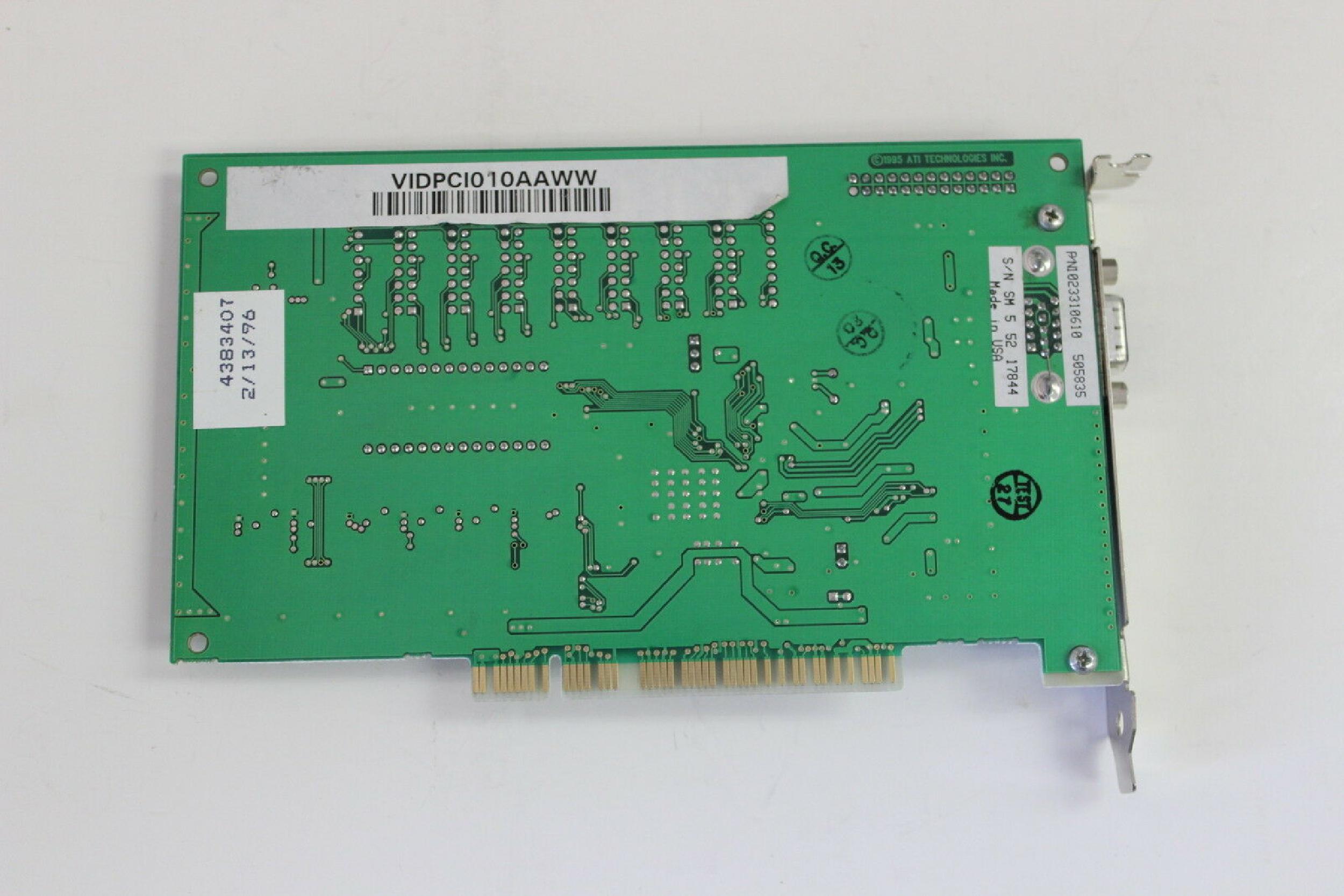 ATI 109-33100-10 2MB PCI VIDEO CARD WITH VGA OUTPUT MACH64