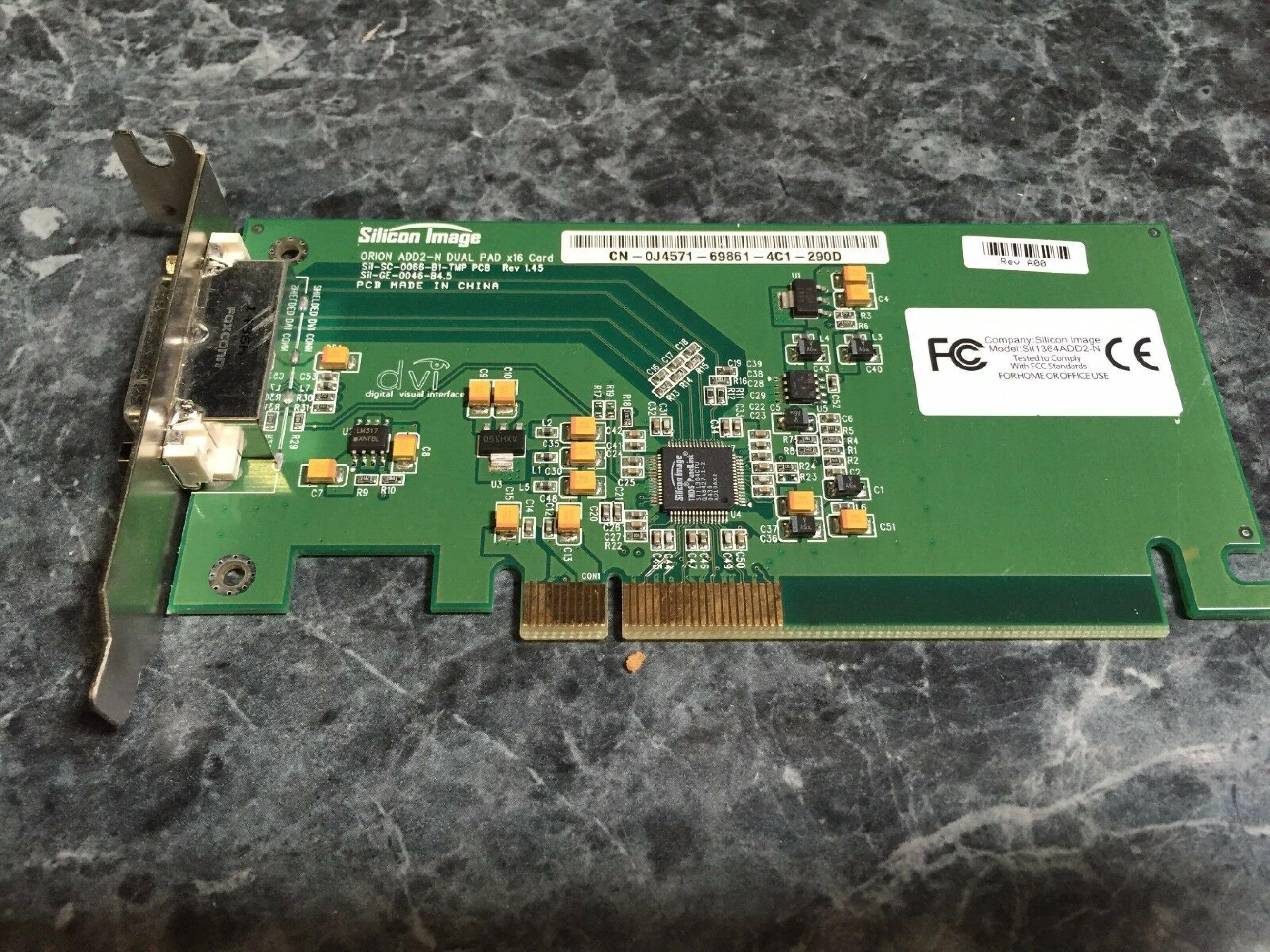 SILICON IMAGE / DELL SIL1364ADD2-N ONBOARD VIDEO CONVERTER VGA TO DVI PCI CARD EXPRESS X16