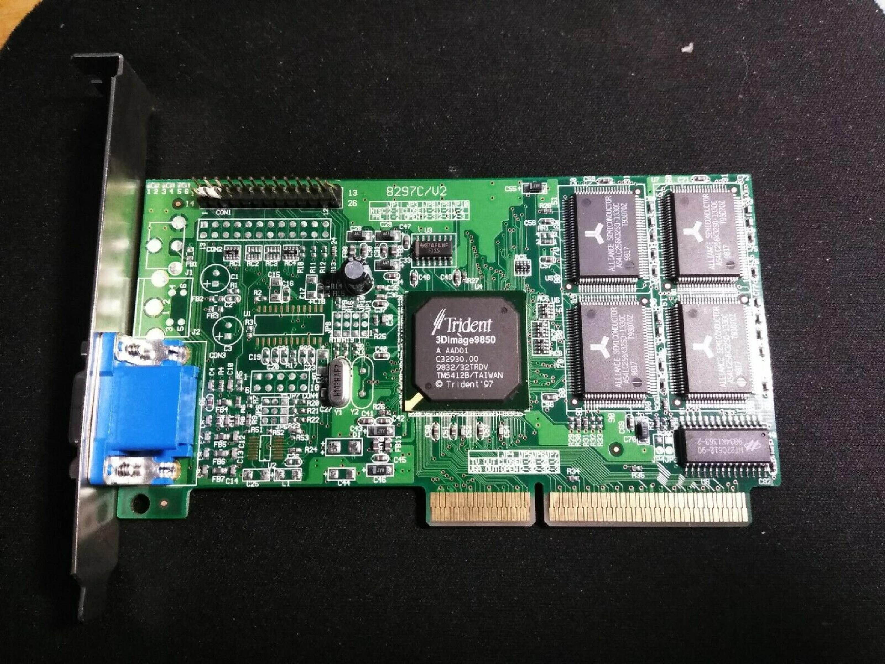 TRIDENT MICROSYSTEMS VCTR8297AGP 4MB AGP VIDEO CARD WITH VGA OUTPUT