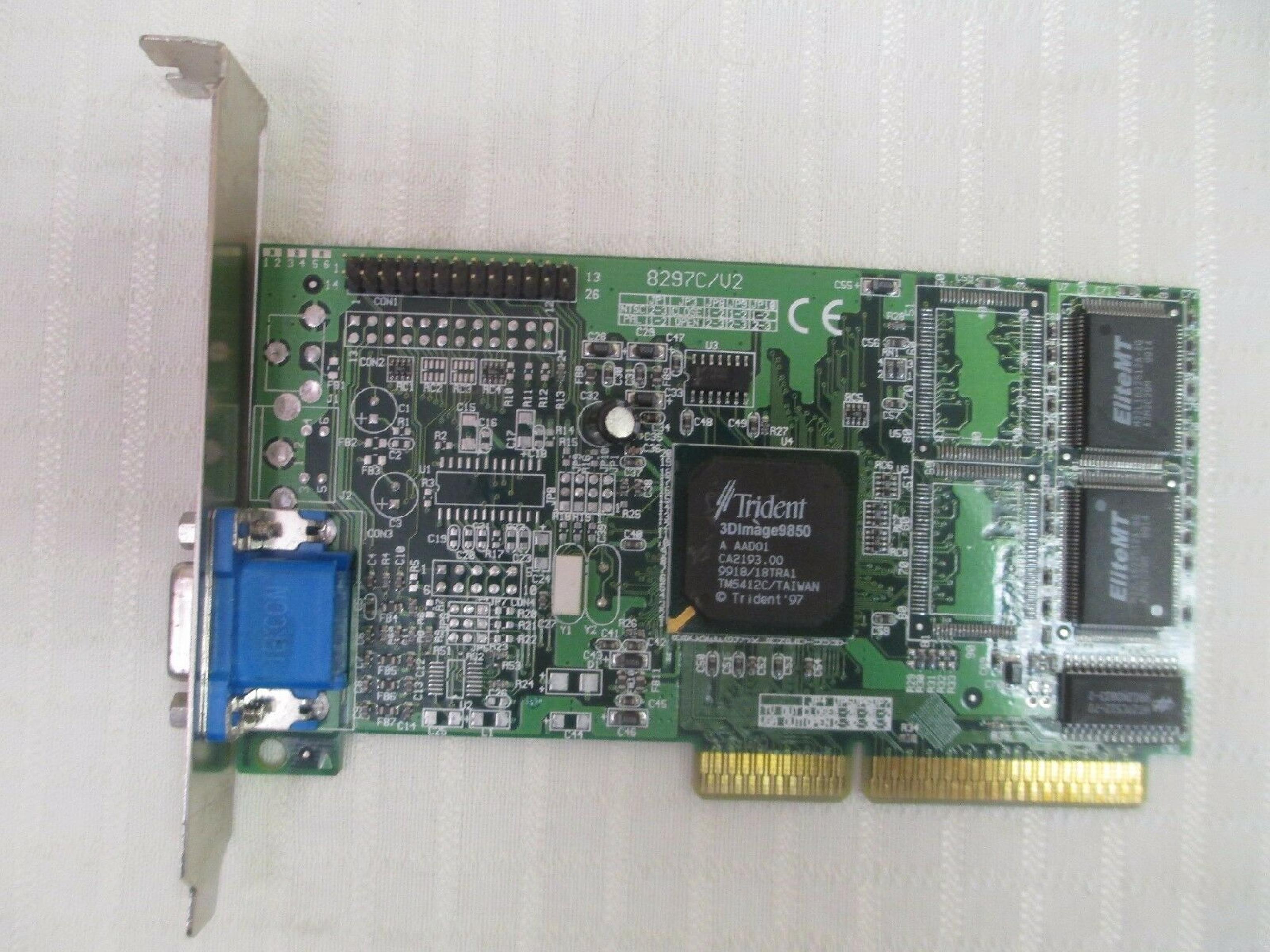 TRIDENT MICROSYSTEMS 97AGP-3D 4MB AGP VIDEO CARD WITH VGA OUTPUT