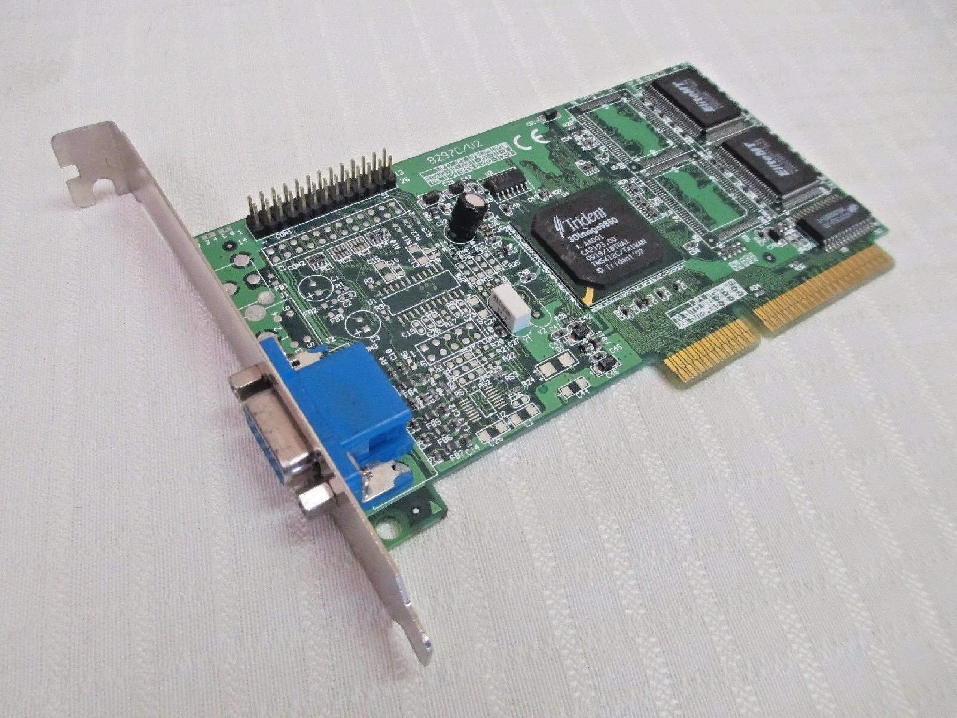 TRIDENT MICROSYSTEMS 97AGP-3D 4MB AGP VIDEO CARD WITH VGA OUTPUT