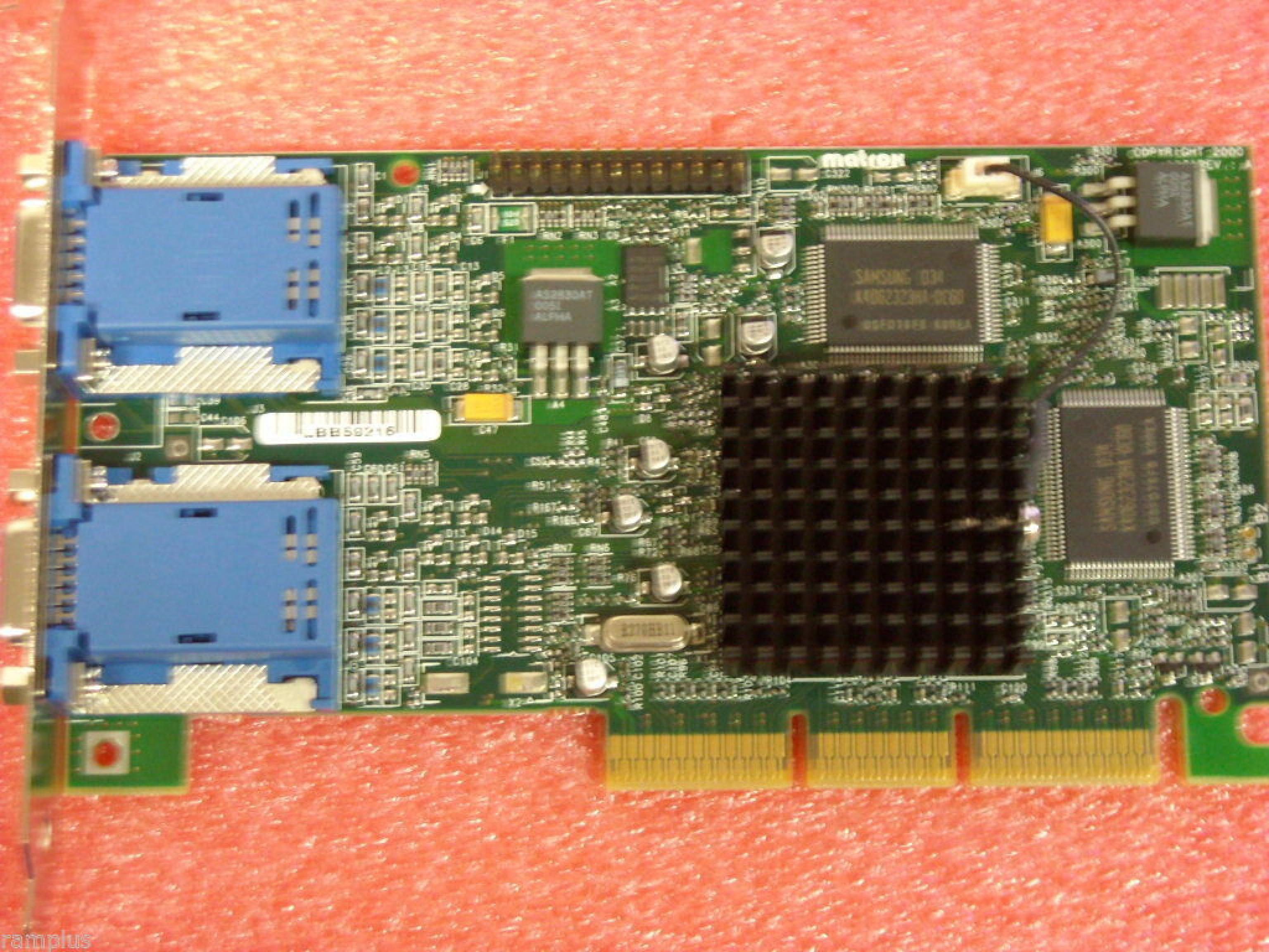 MATROX 5065-4263 16MB AGP VIDEO CARD WITH DUAL VGA OUTPUTS OUTPUT