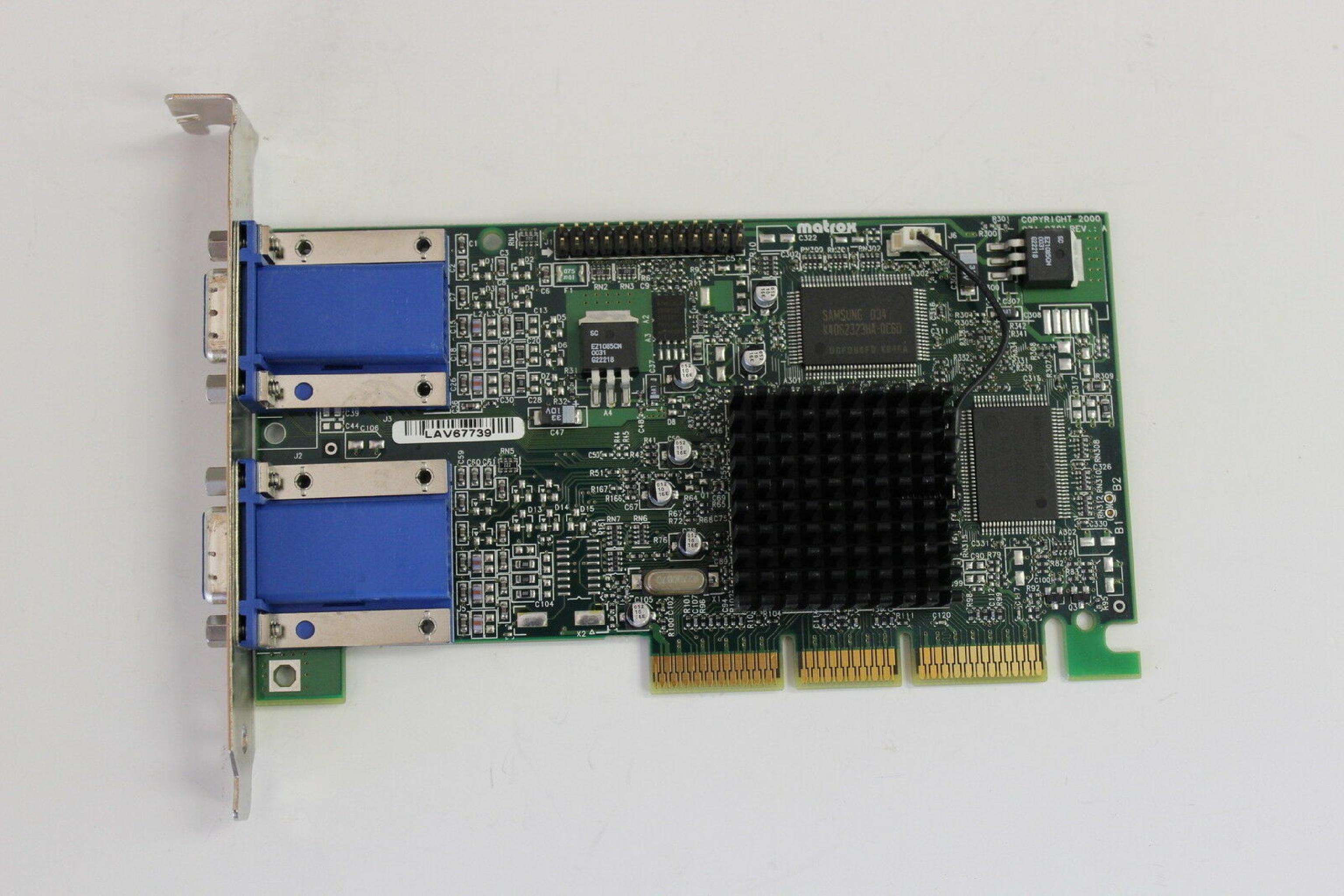 MATROX 5065-3897 16MB AGP VIDEO CARD WITH DUAL VGA OUTPUTS OUTPUT