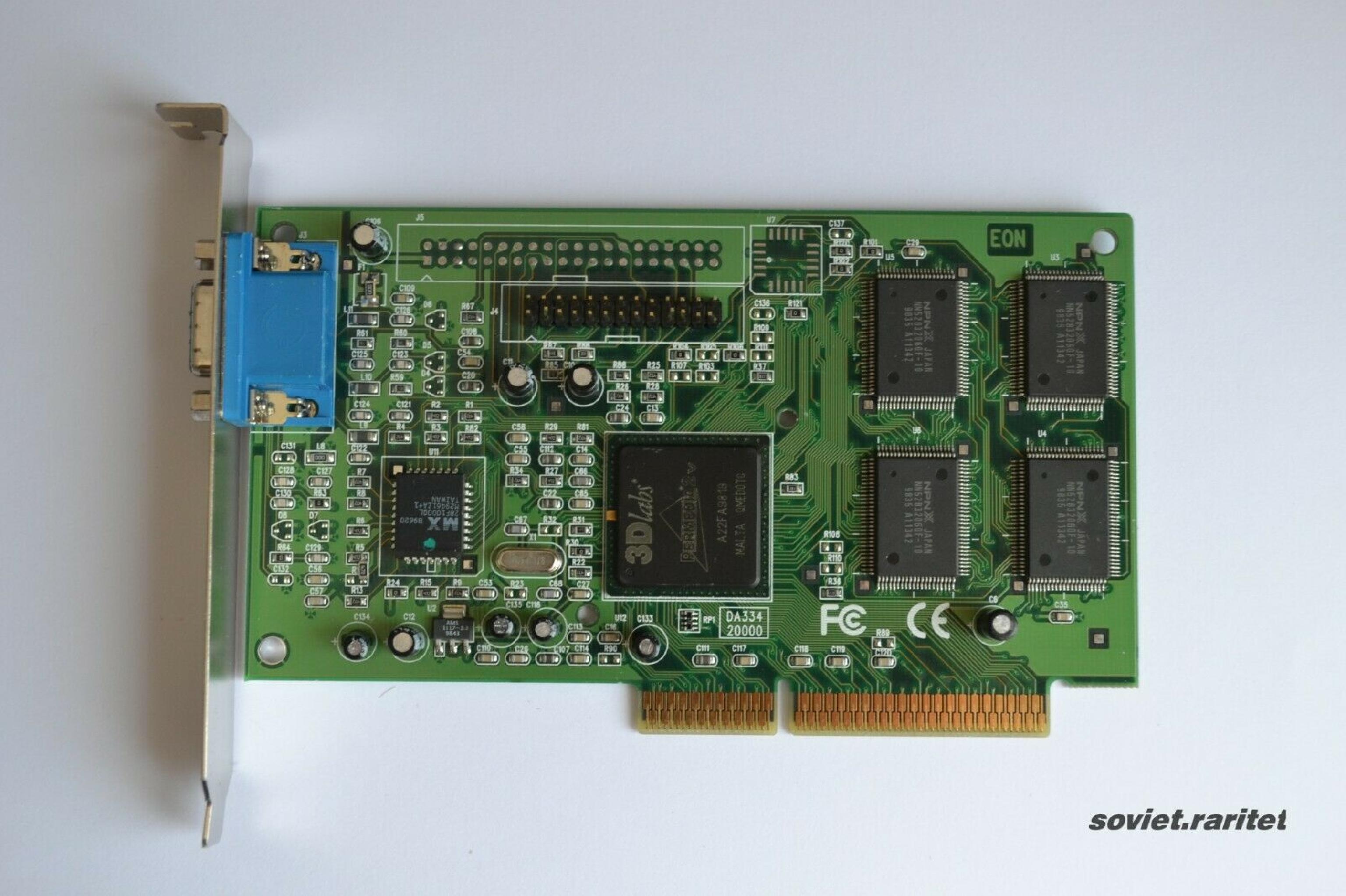 3D LABS PERMEDIA 2V 8MB PCI VIDEO CARD WITH VGA OUTPUT