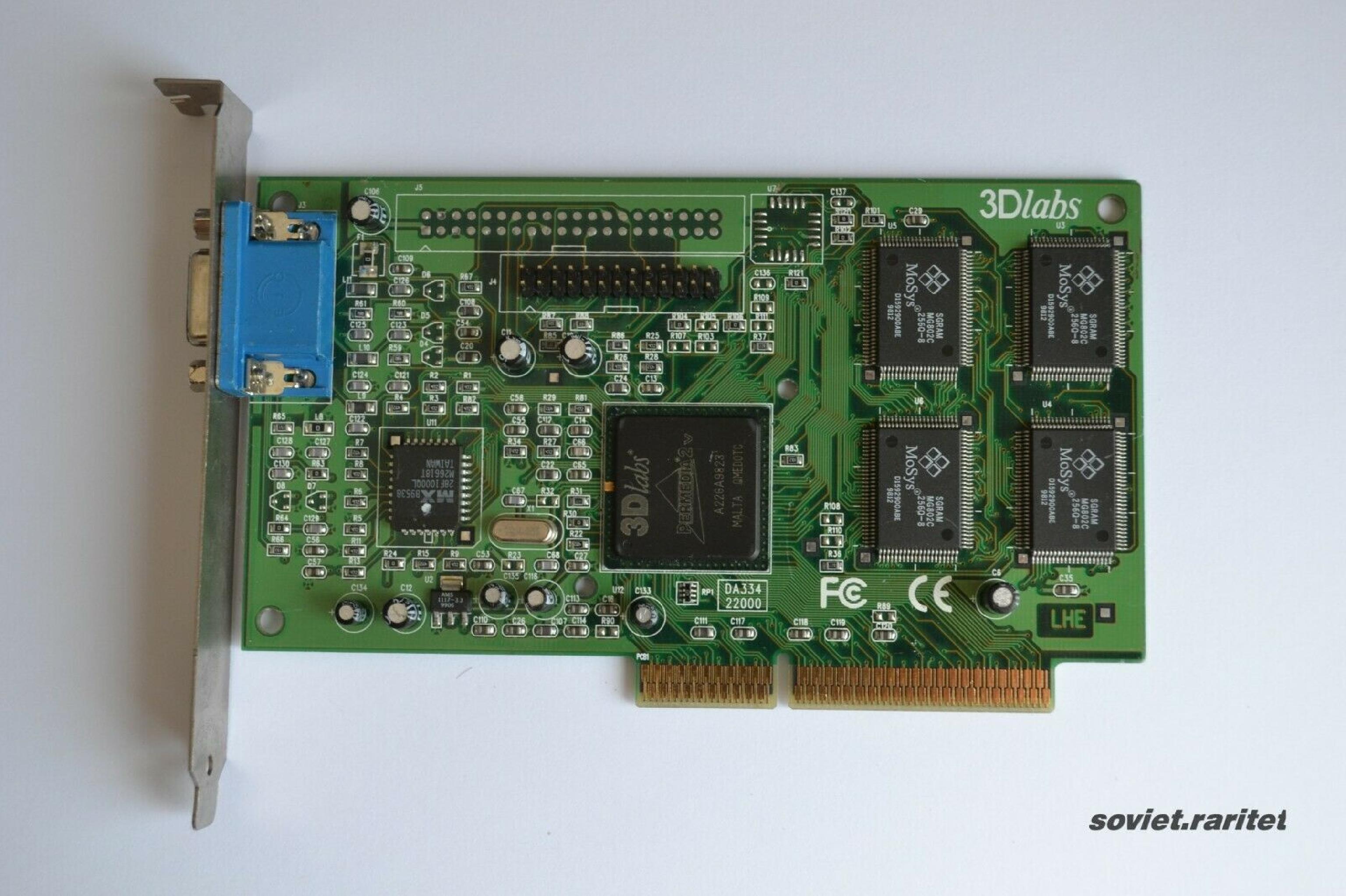 3D LABS PERMEDIA 2V 8MB PCI VIDEO CARD WITH VGA OUTPUT