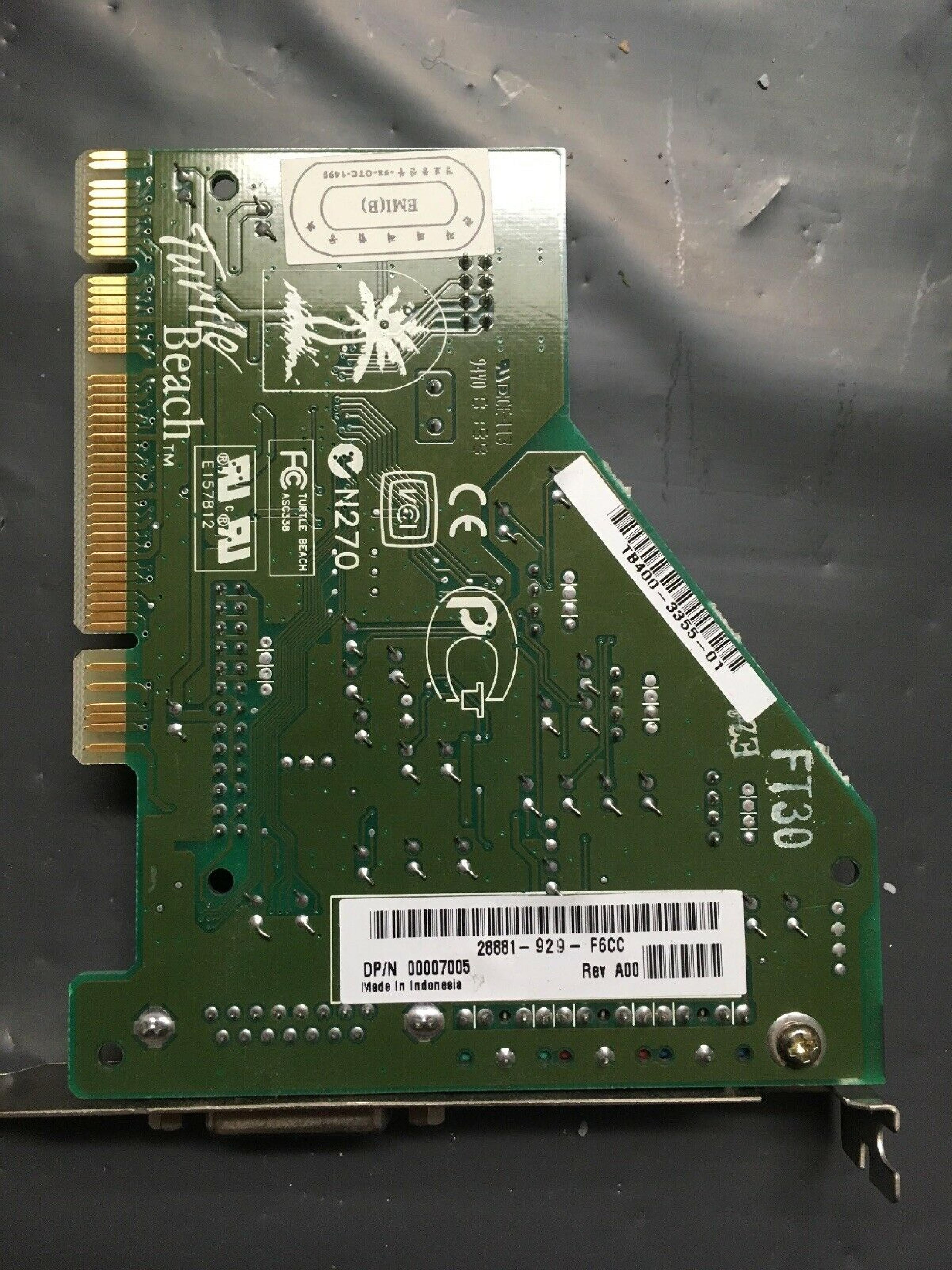 TURTLE BEACH SYSTEMS TBS400-3355-01 PCI SOUND CARD