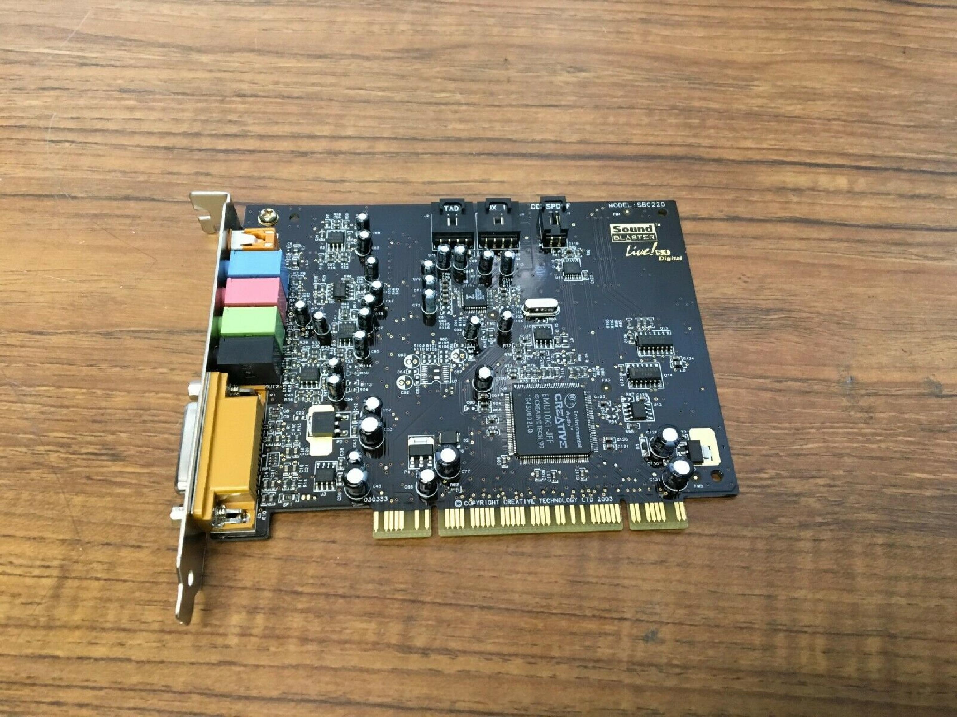 CREATIVE LABS SB0220 PCI SOUND CARD SOUND BLASTER LIVE 5.1 DIGITAL