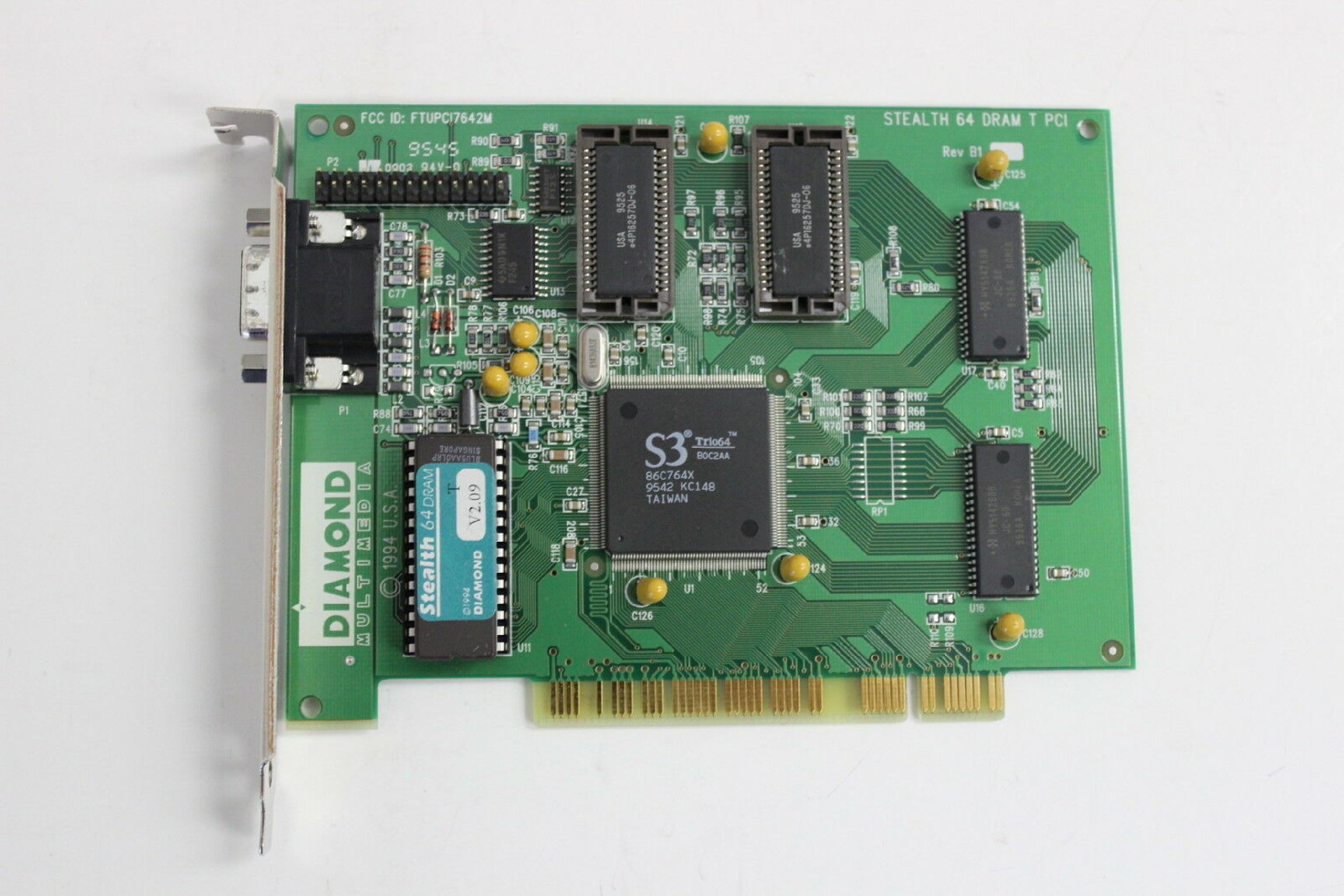 DIAMOND 86C764X STEALTH 64 DRAM PCI VIDEO CARD WITH VGA OUTPUT