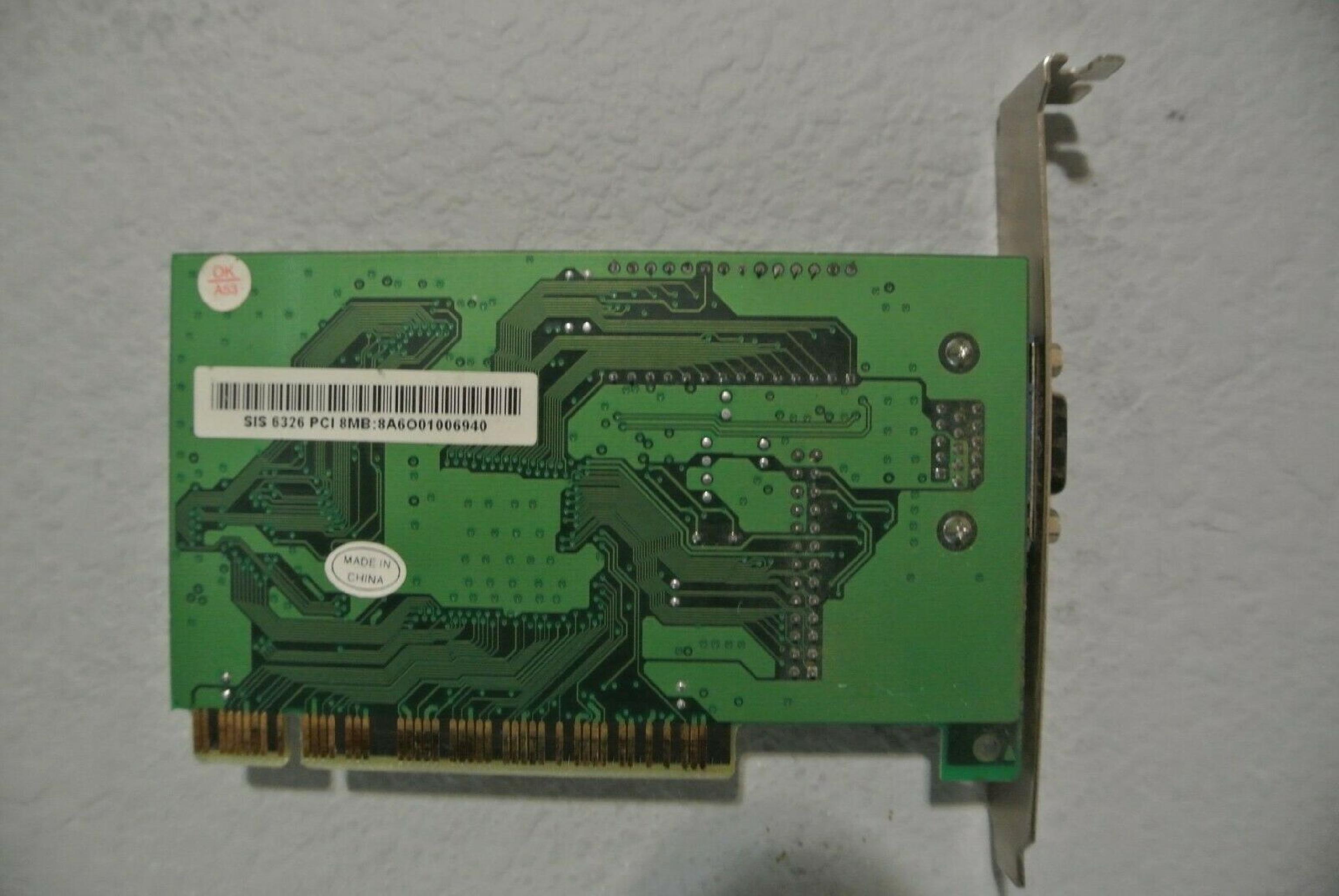 SIS CORPORATION SIS 6326 8MB 8MB AGP VIDEO CARD WITH VGA OUTPUT