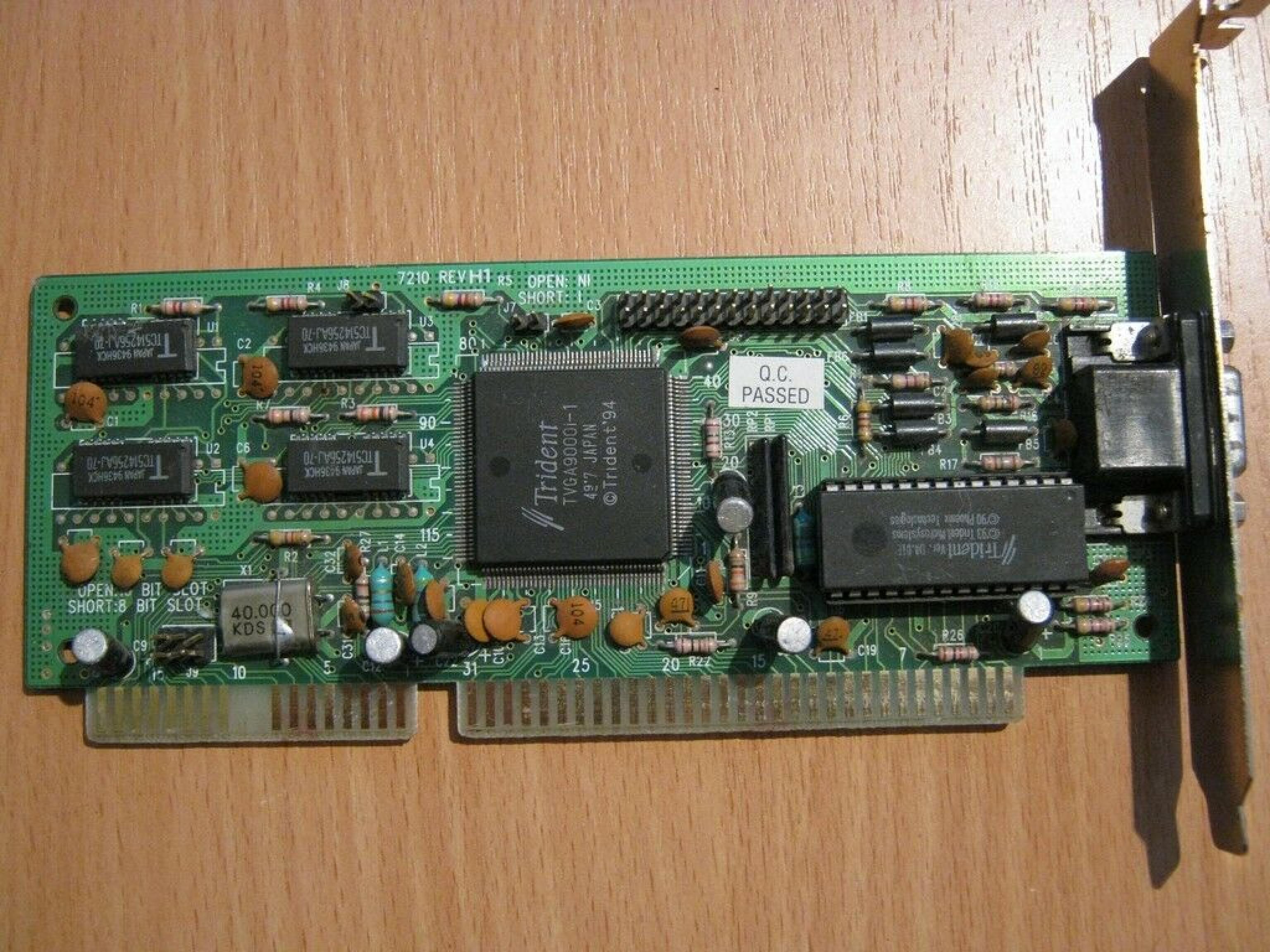 TRIDENT MICROSYSTEMS 7210 ISA VIDEO CARD WITH VGA OUTPUT