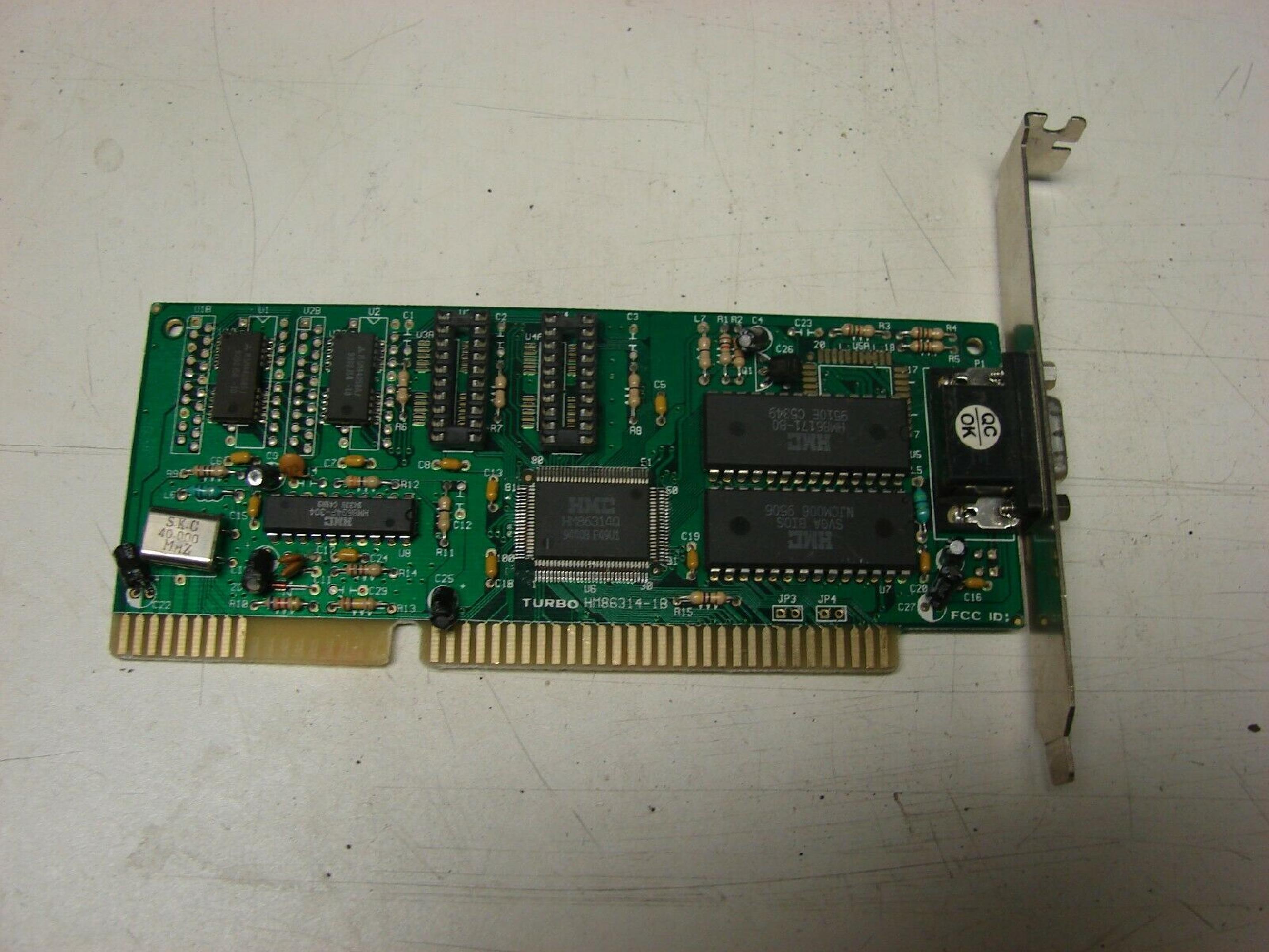 HMC / TURBO HM86314-1B ISA VIDEO CARD WITH VGA OUTPUT 16BIT HM86314Q