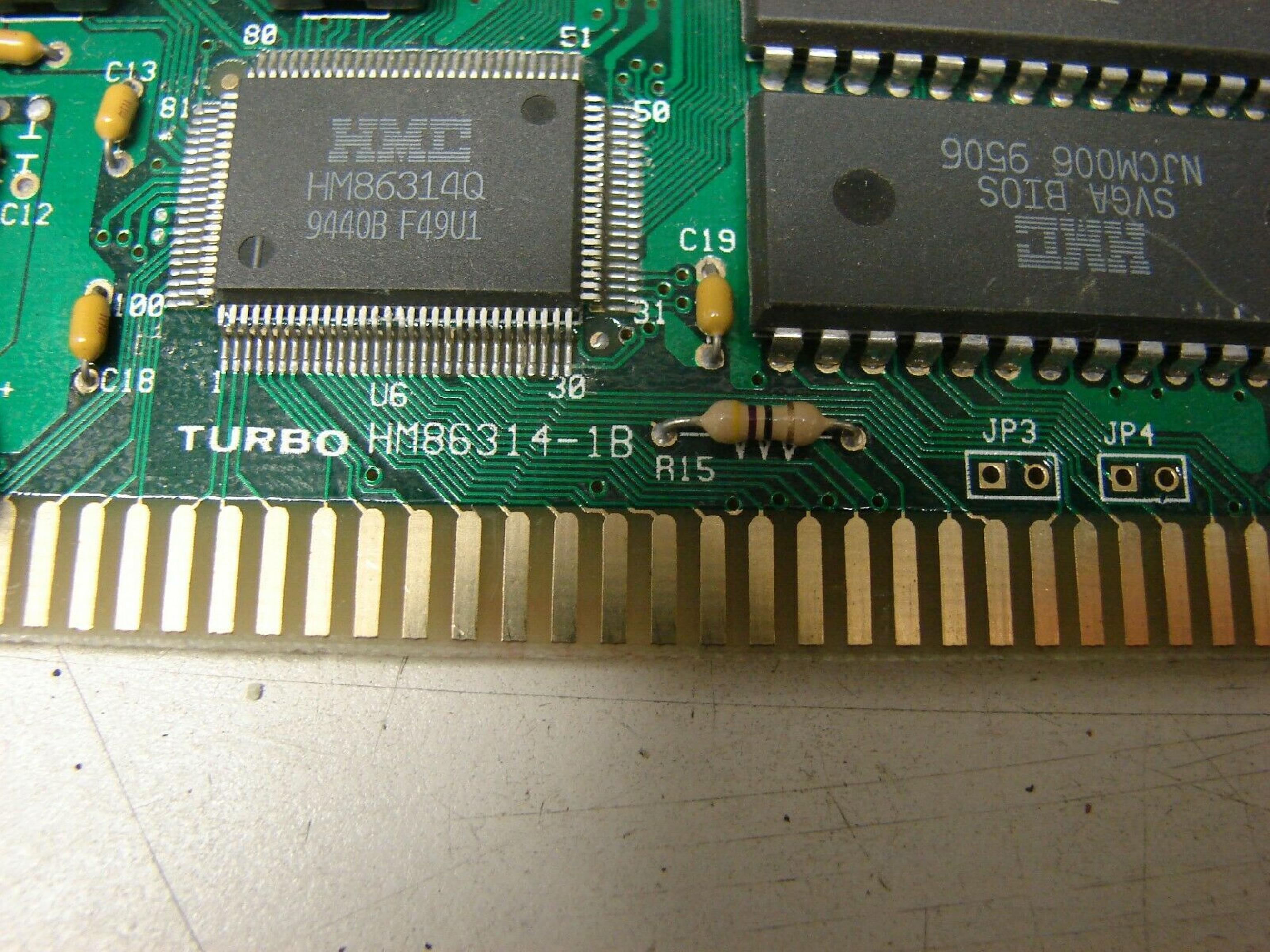 HMC / TURBO HM86314-1B ISA VIDEO CARD WITH VGA OUTPUT 16BIT HM86314Q