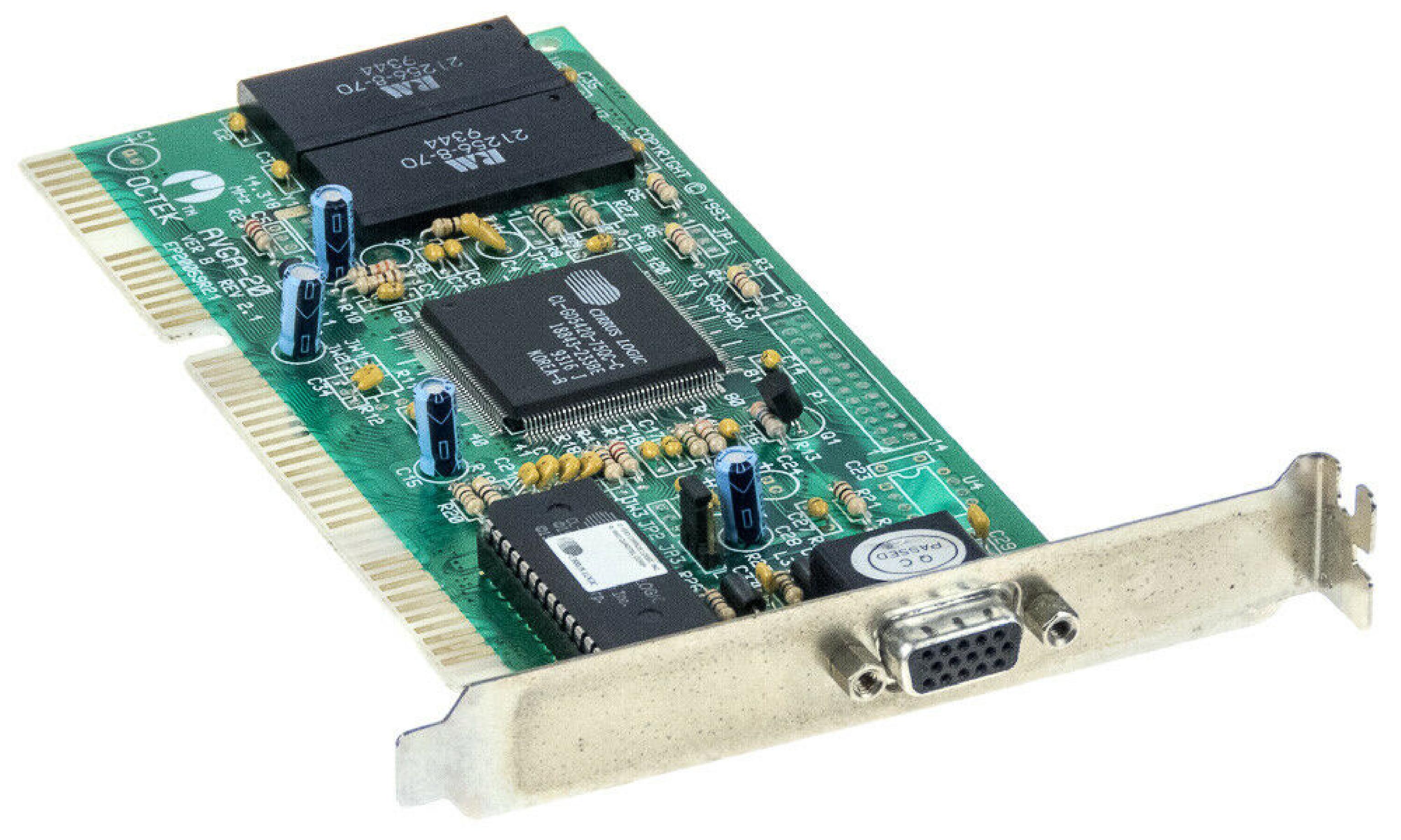 OCTEK AVGA-20 ISA VIDEO CARD WITH VGA OUTPUT