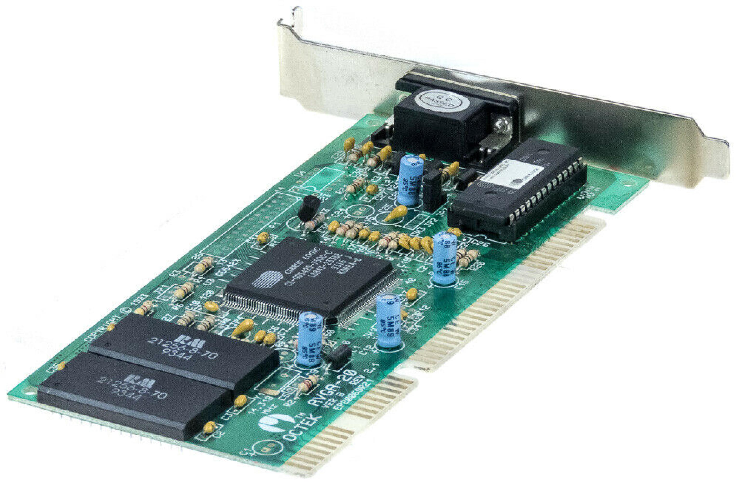 OCTEK AVGA-20 ISA VIDEO CARD WITH VGA OUTPUT