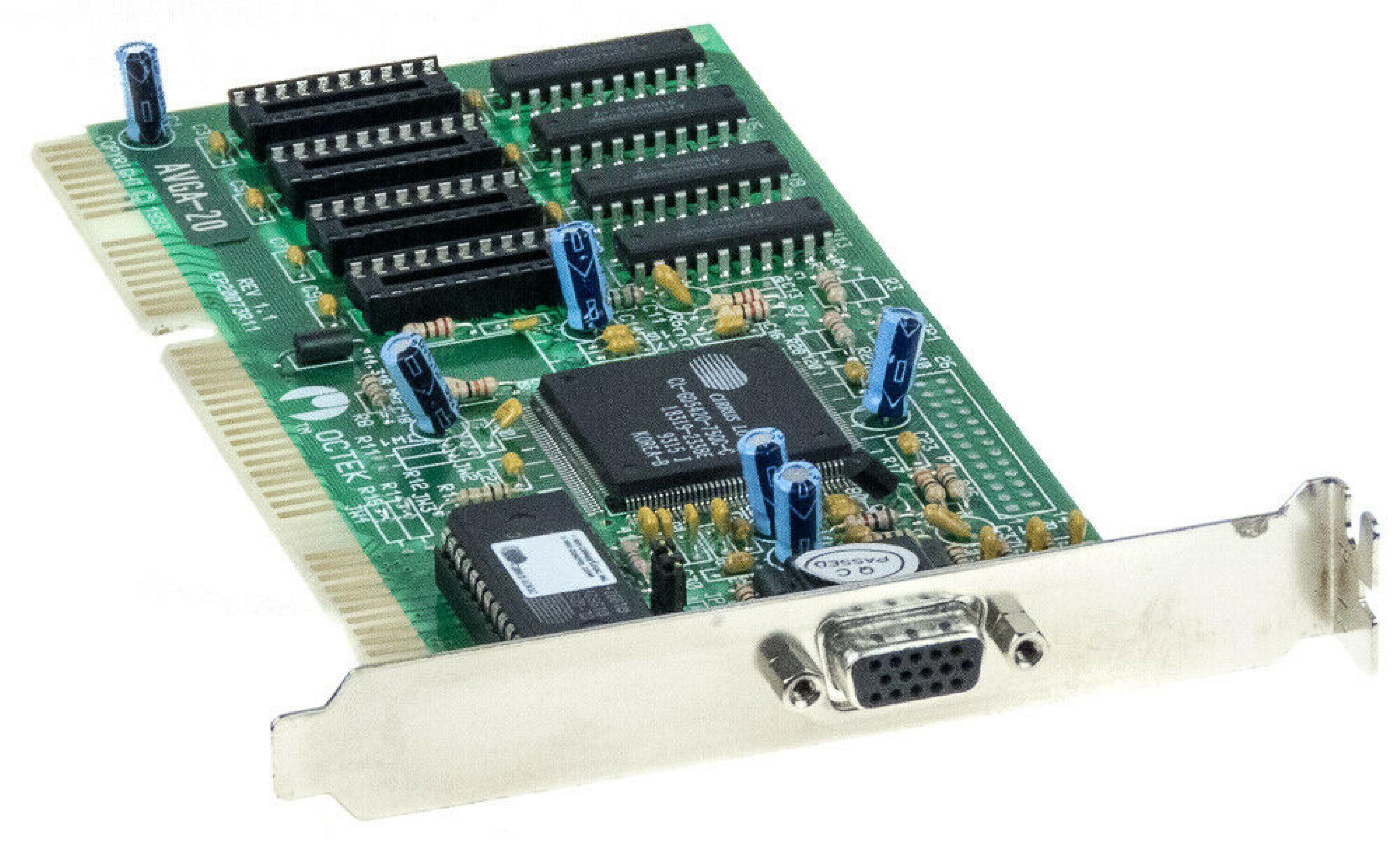 OCTEK AVGA-20 ISA VIDEO CARD WITH VGA OUTPUT