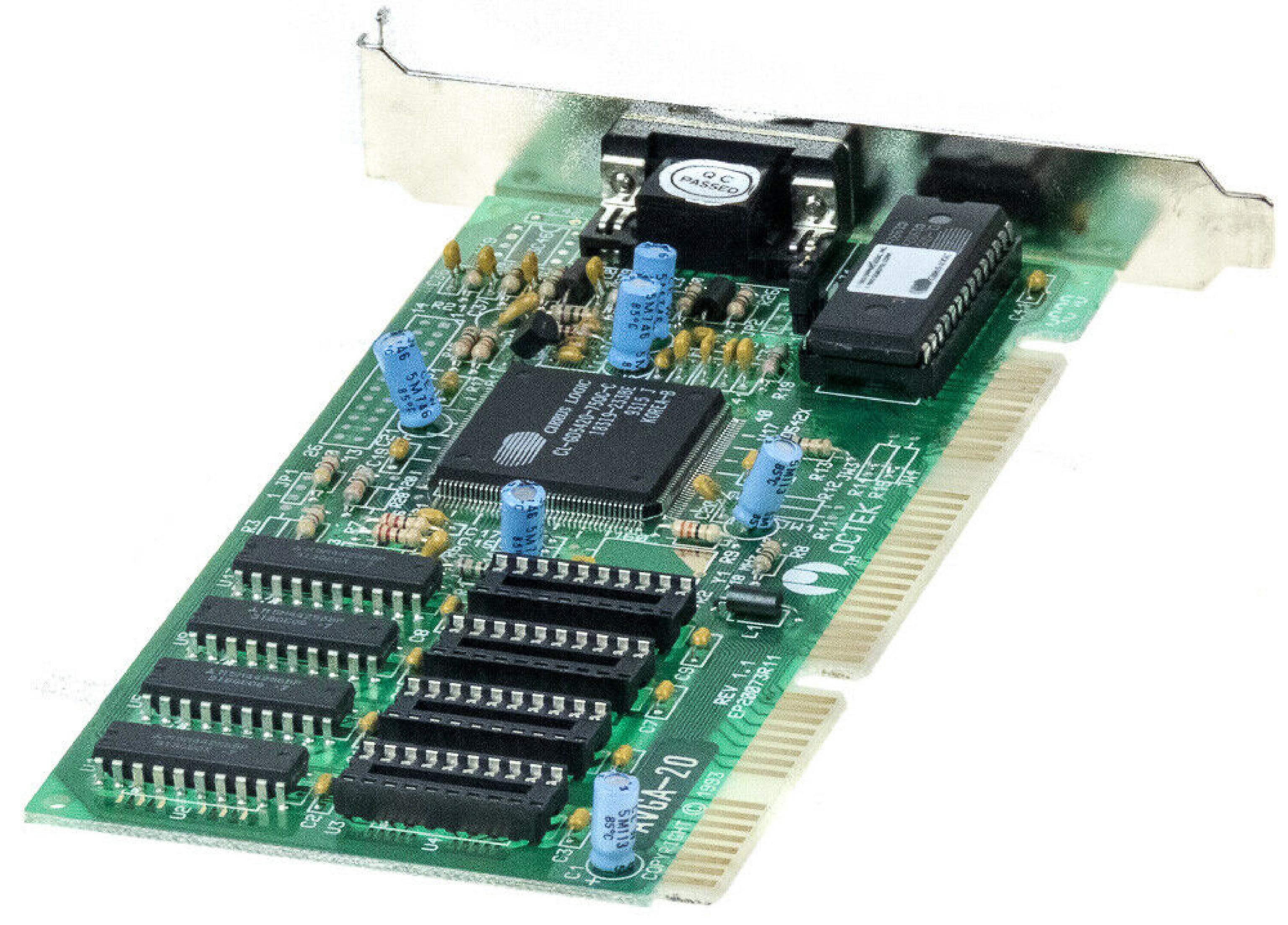 OCTEK AVGA-20 ISA VIDEO CARD WITH VGA OUTPUT