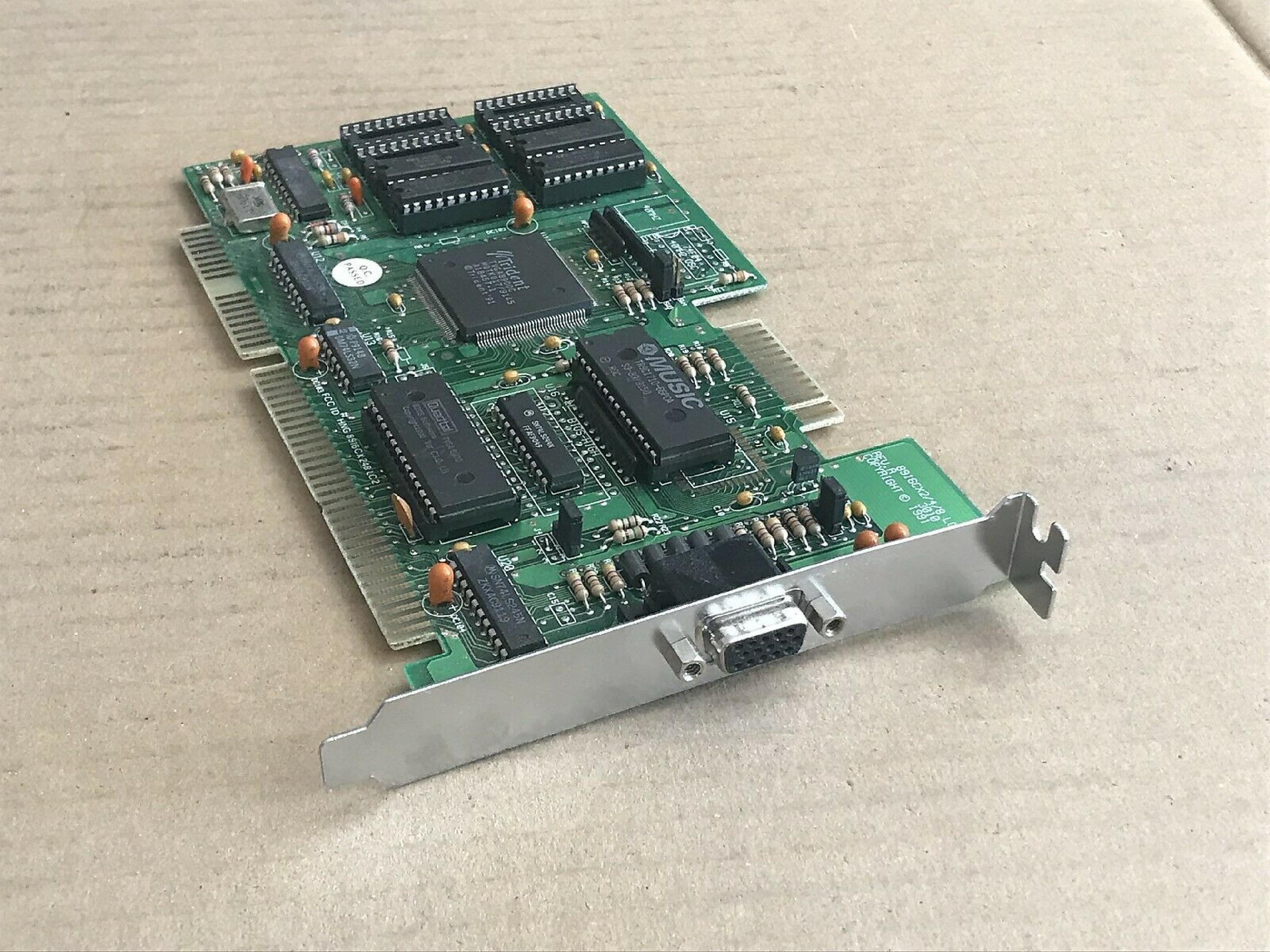 TRIDENT MICROSYSTEMS 8916CX2/4/8 LC2 ISA VIDEO CARD WITH VGA OUTPUT