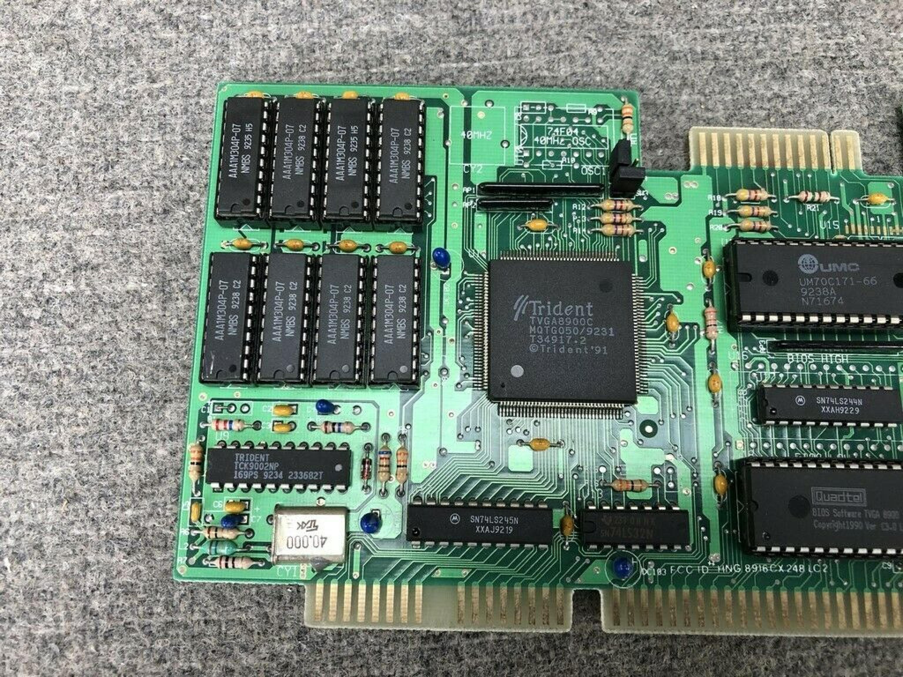 TRIDENT MICROSYSTEMS 8916CX2/4/8 LC2 ISA VIDEO CARD WITH VGA OUTPUT