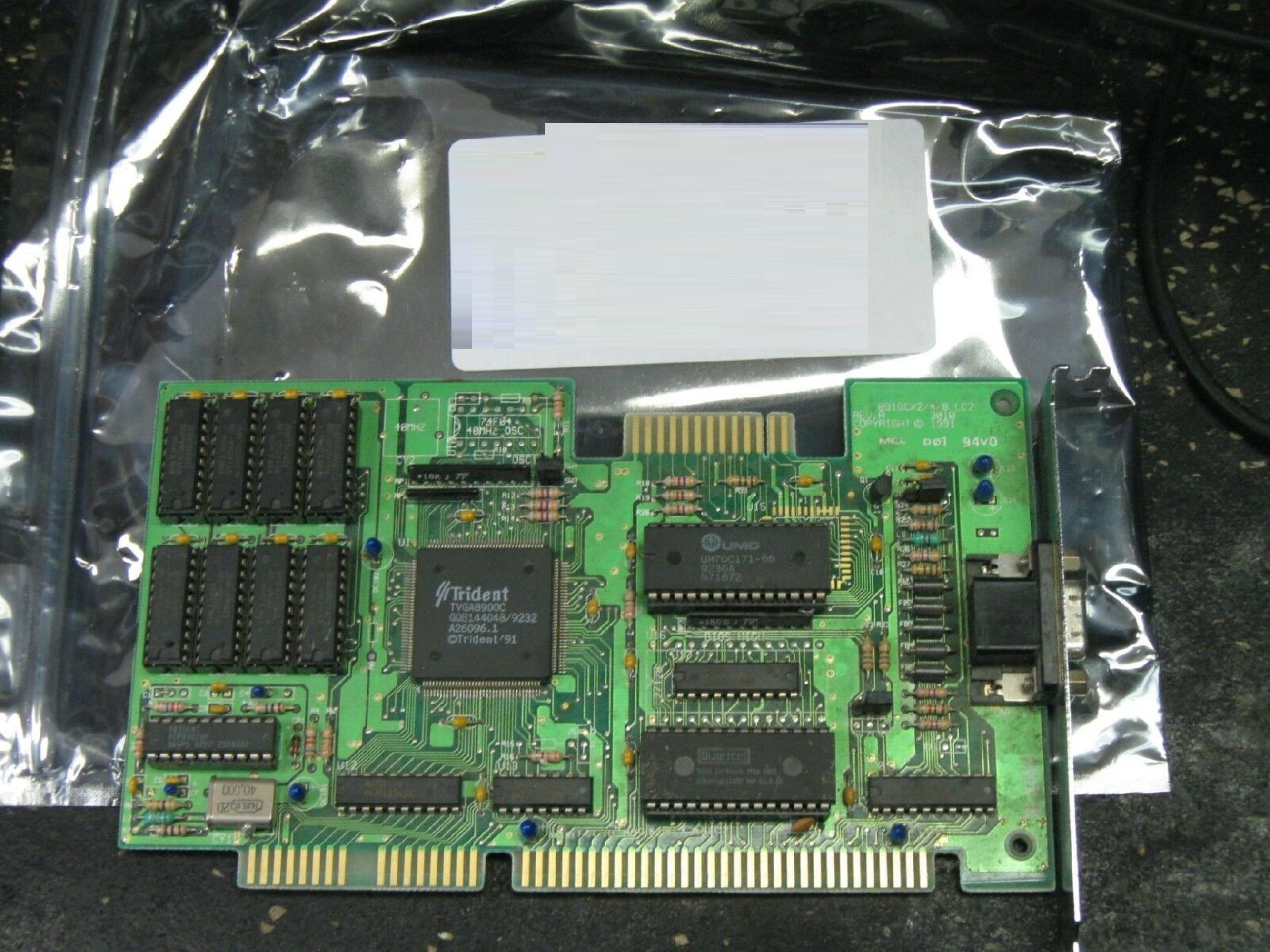 TRIDENT MICROSYSTEMS 000-88916CE2 ISA VIDEO CARD WITH VGA OUTPUT