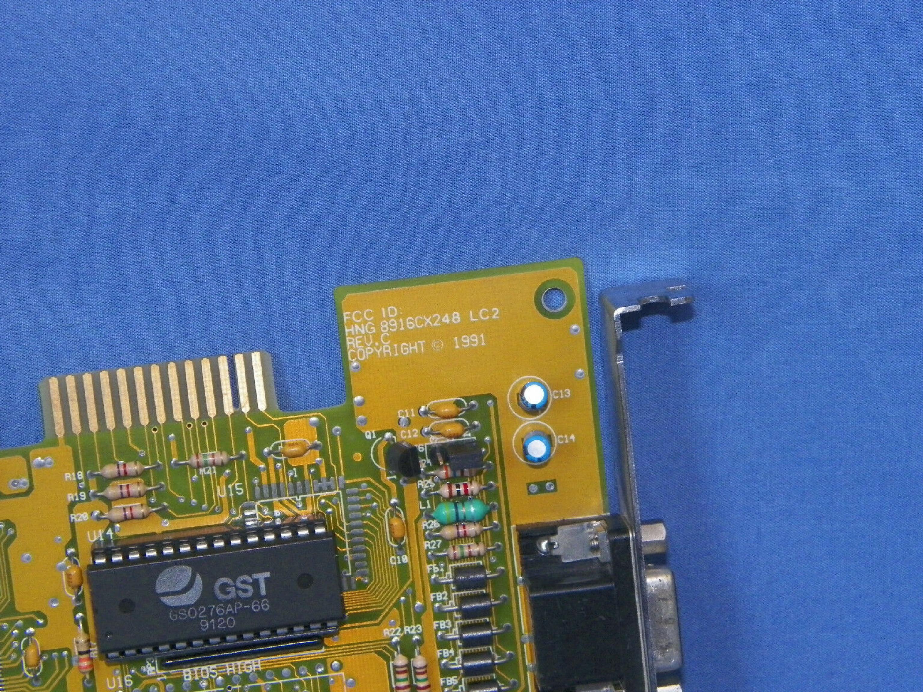 TRIDENT MICROSYSTEMS 8916CX248 ISA VIDEO CARD WITH VGA OUTPUT