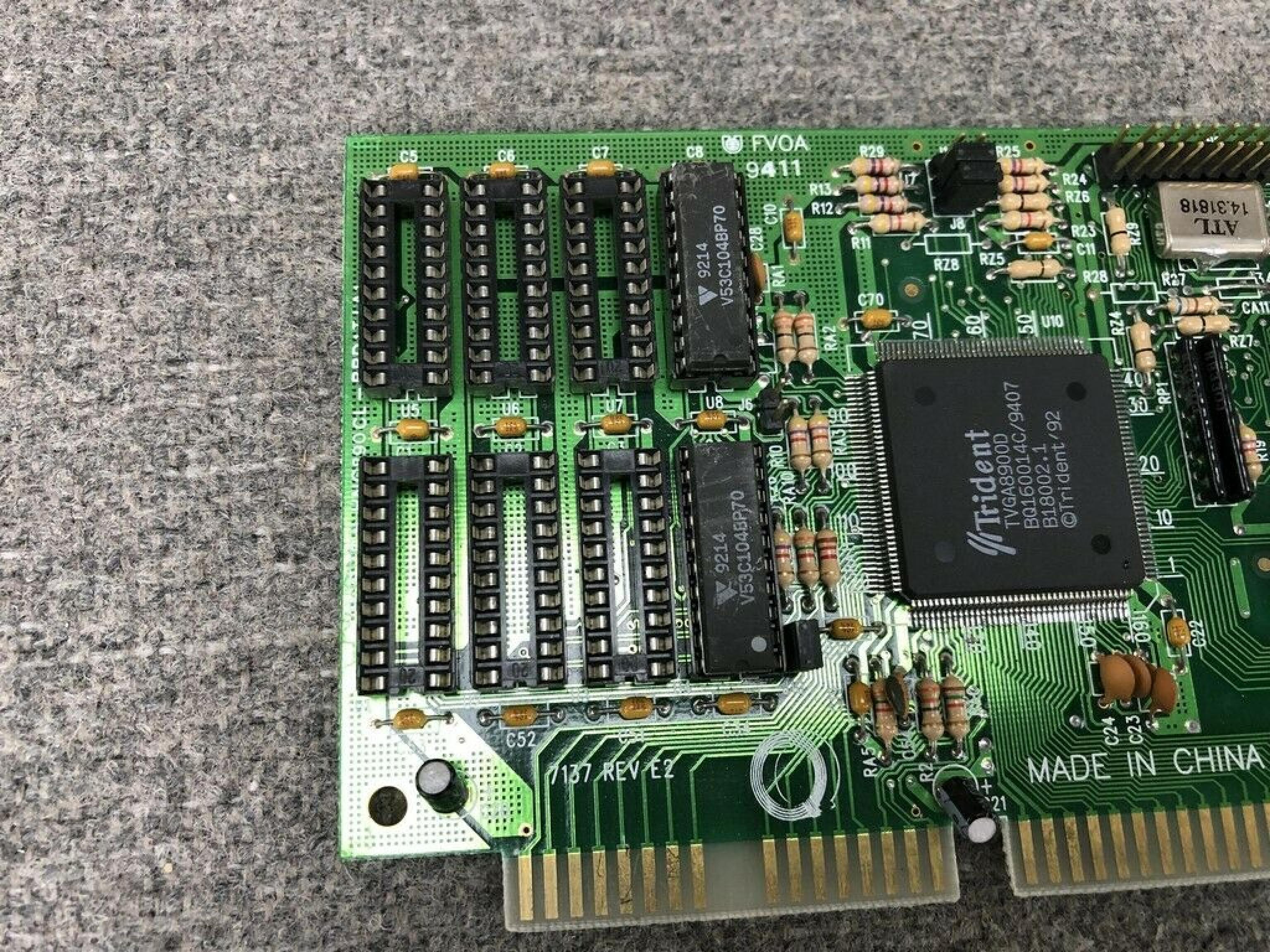 TRIDENT MICROSYSTEMS 7137 16 BIT ISA VIDEO CARD WITH VGA OUTPUT